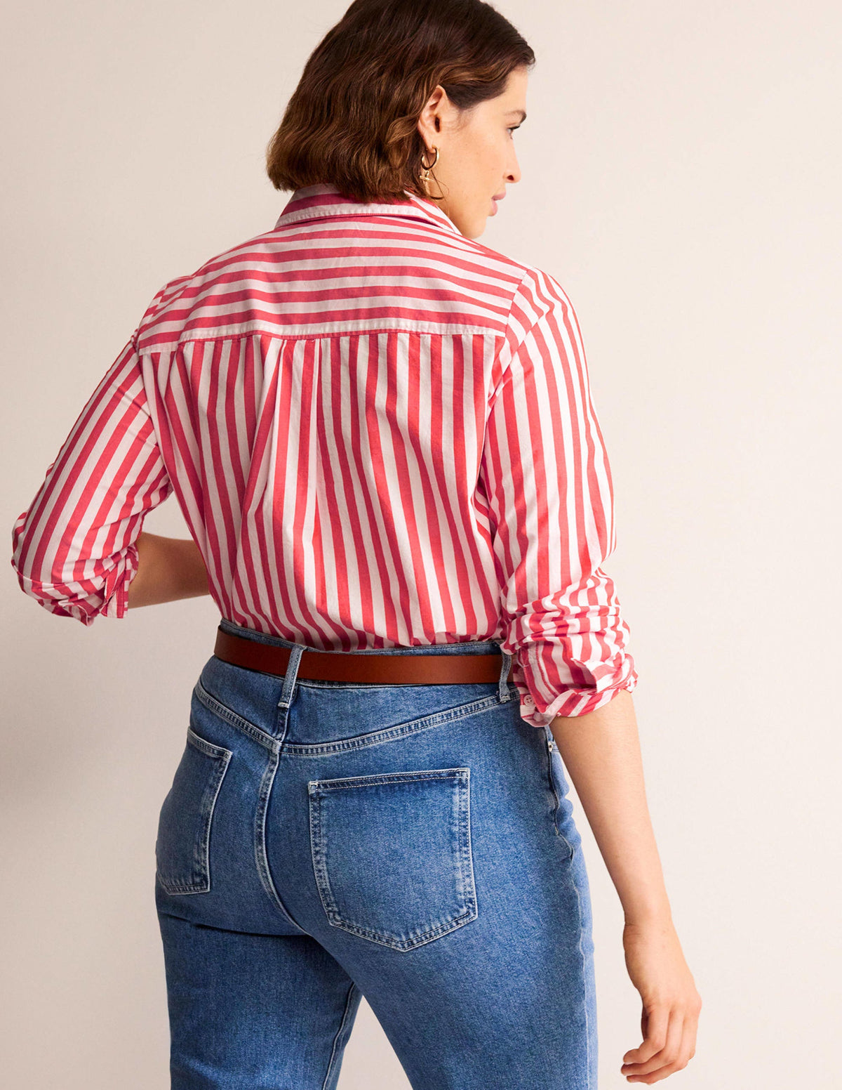 Sienna Cotton Shirt-Bright Red Stripe - Image 6