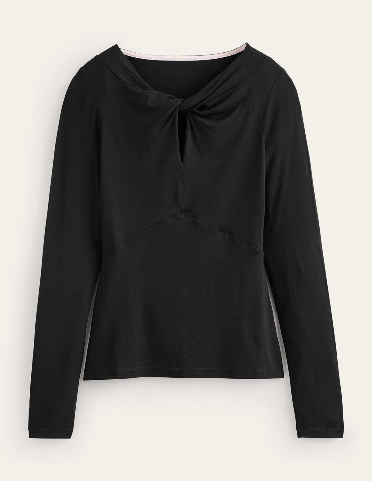 Knot Front Jersey Top-Black - Image 5