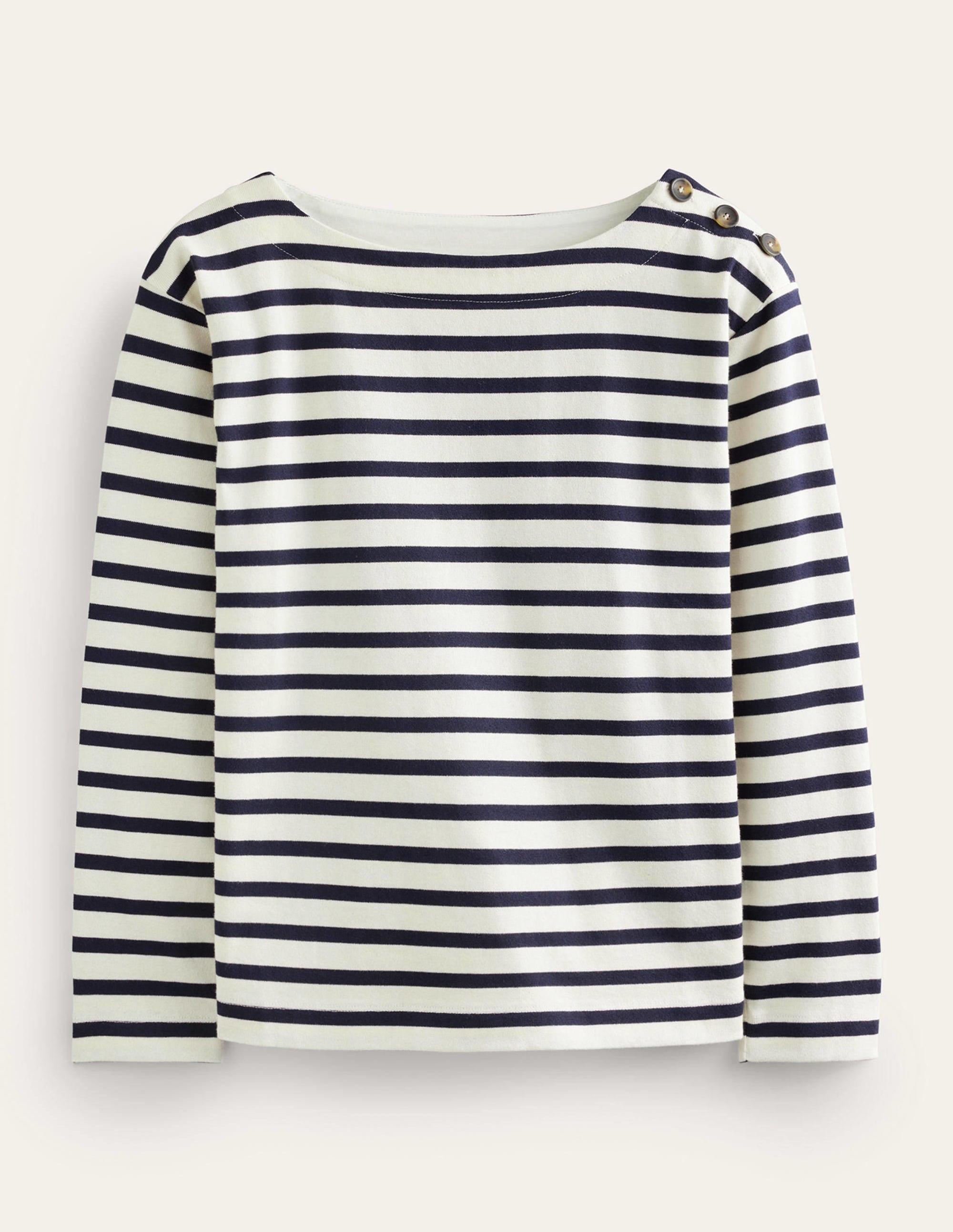 Sophie Breton Top-Ivory, Navy - Image 5