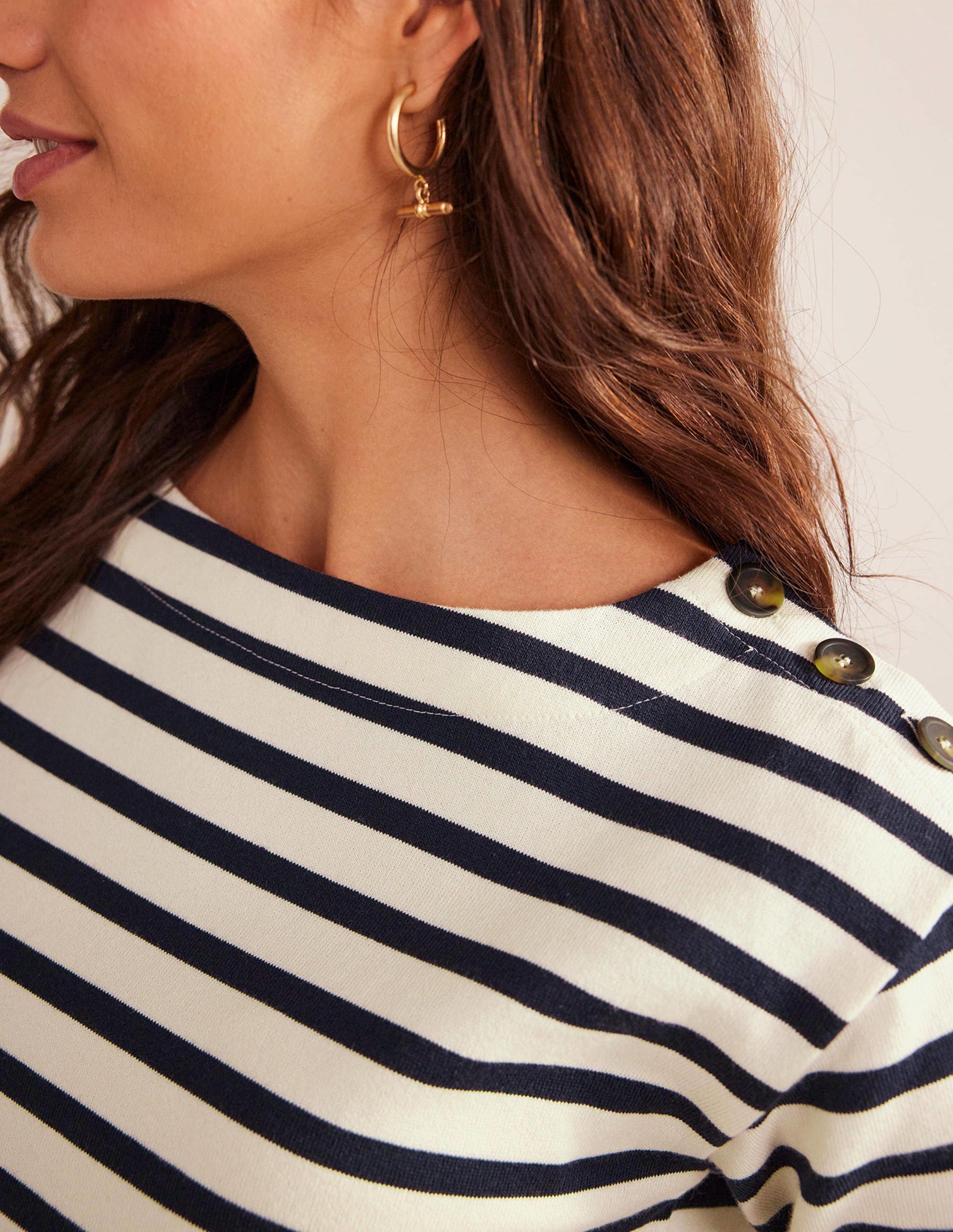 Sophie Breton Top-Ivory, Navy-2
