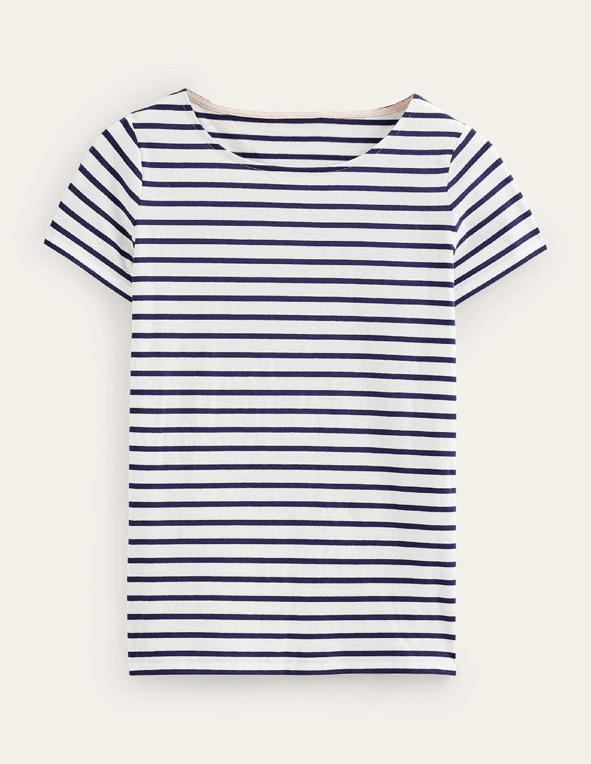 Ella Short Sleeve Breton-Ivory, Navy-5