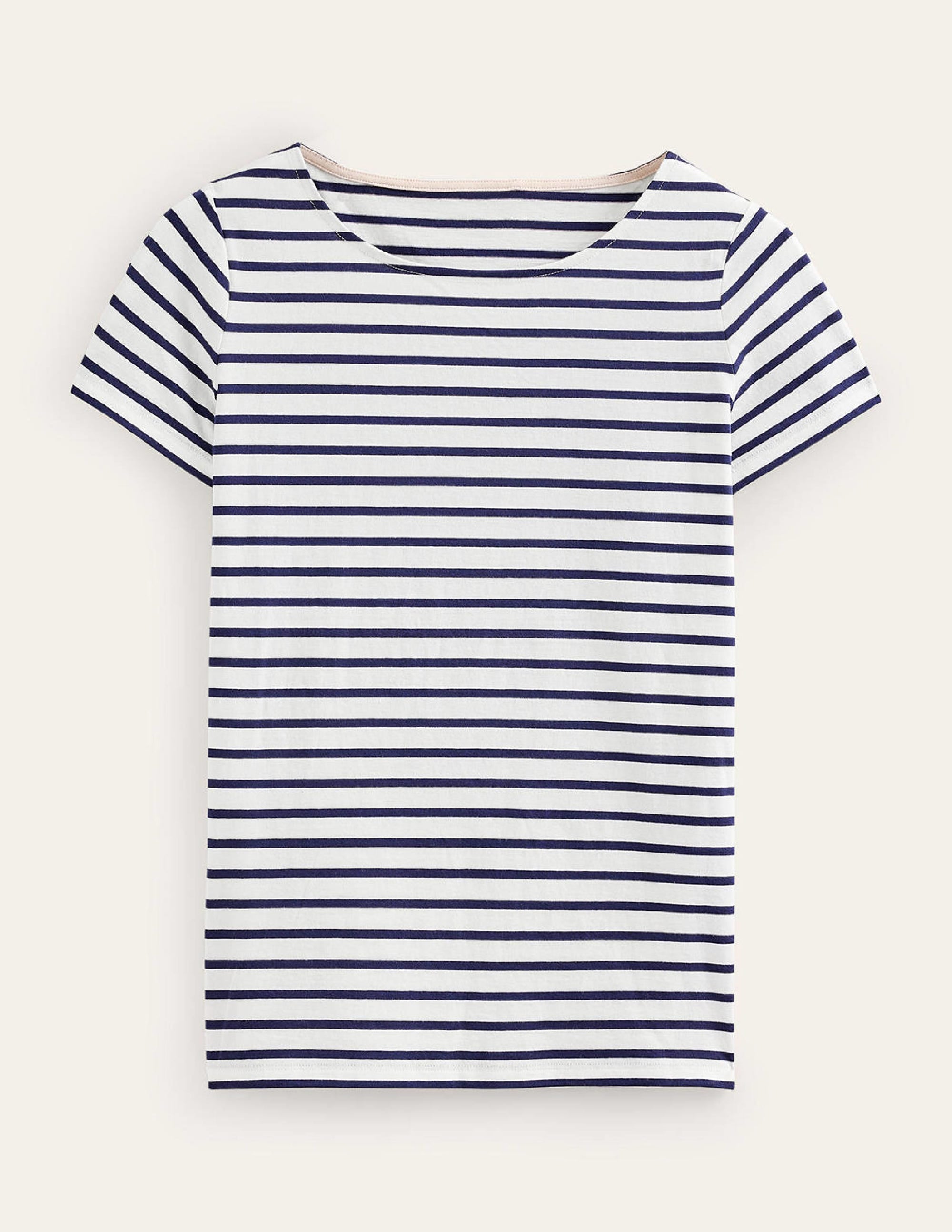 Ella Short Sleeve Breton-Ivory, Navy - Image 5