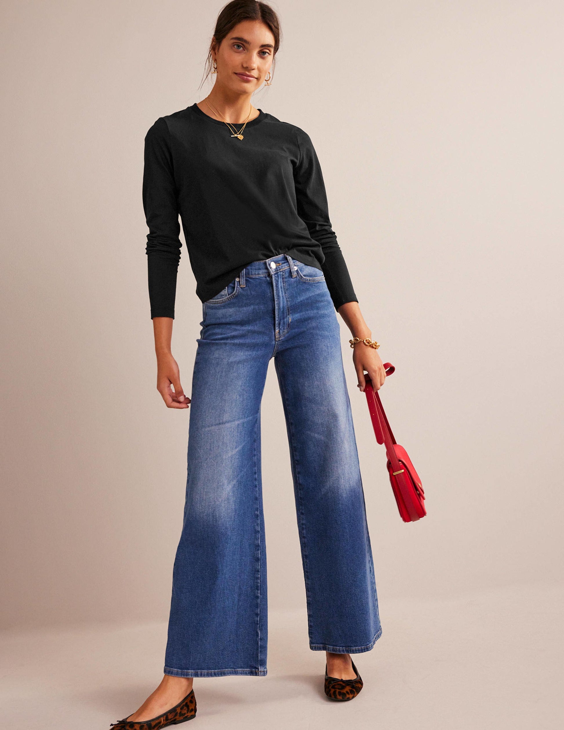 Pure Cotton Long Sleeve Top-Black-4