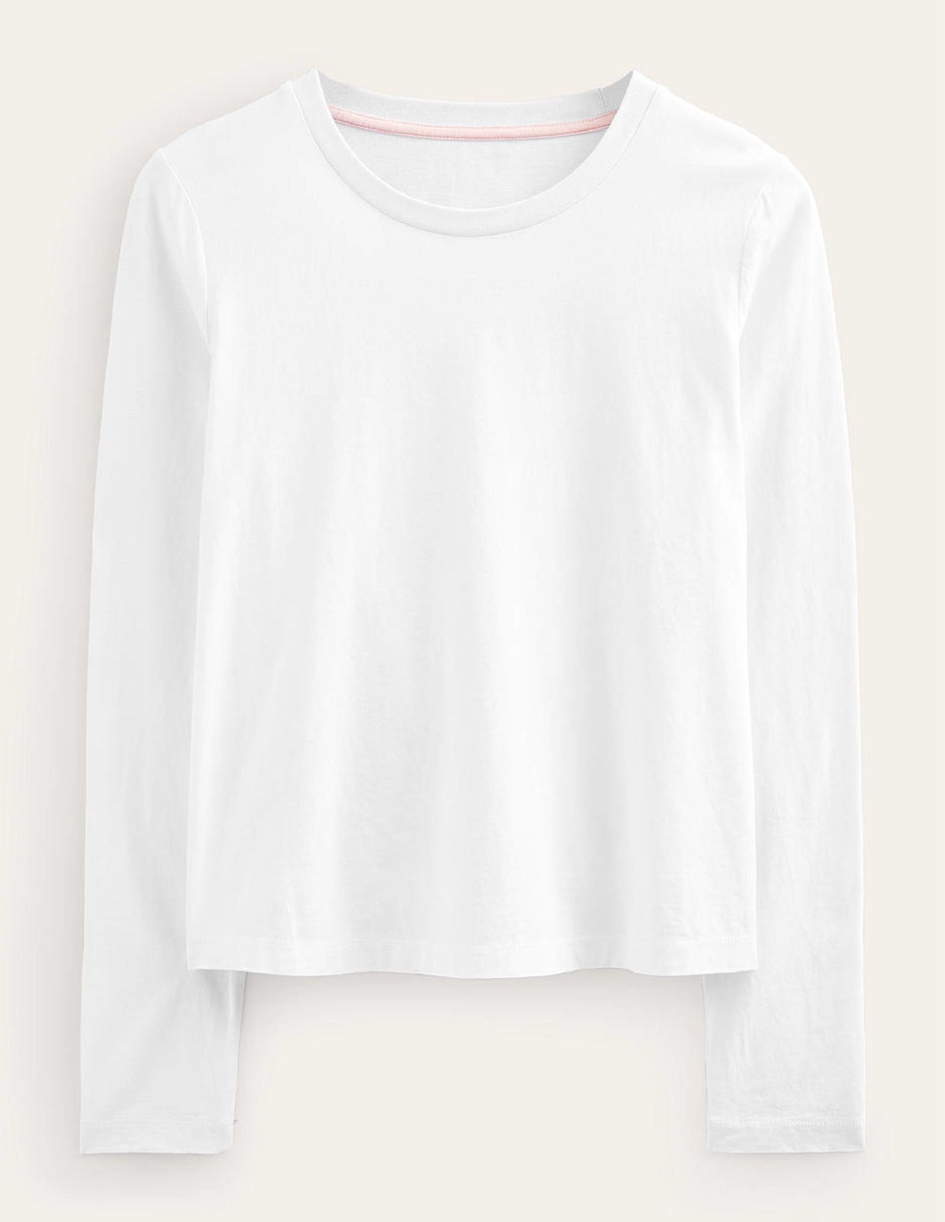 Pure Cotton Long Sleeve Top-White-5