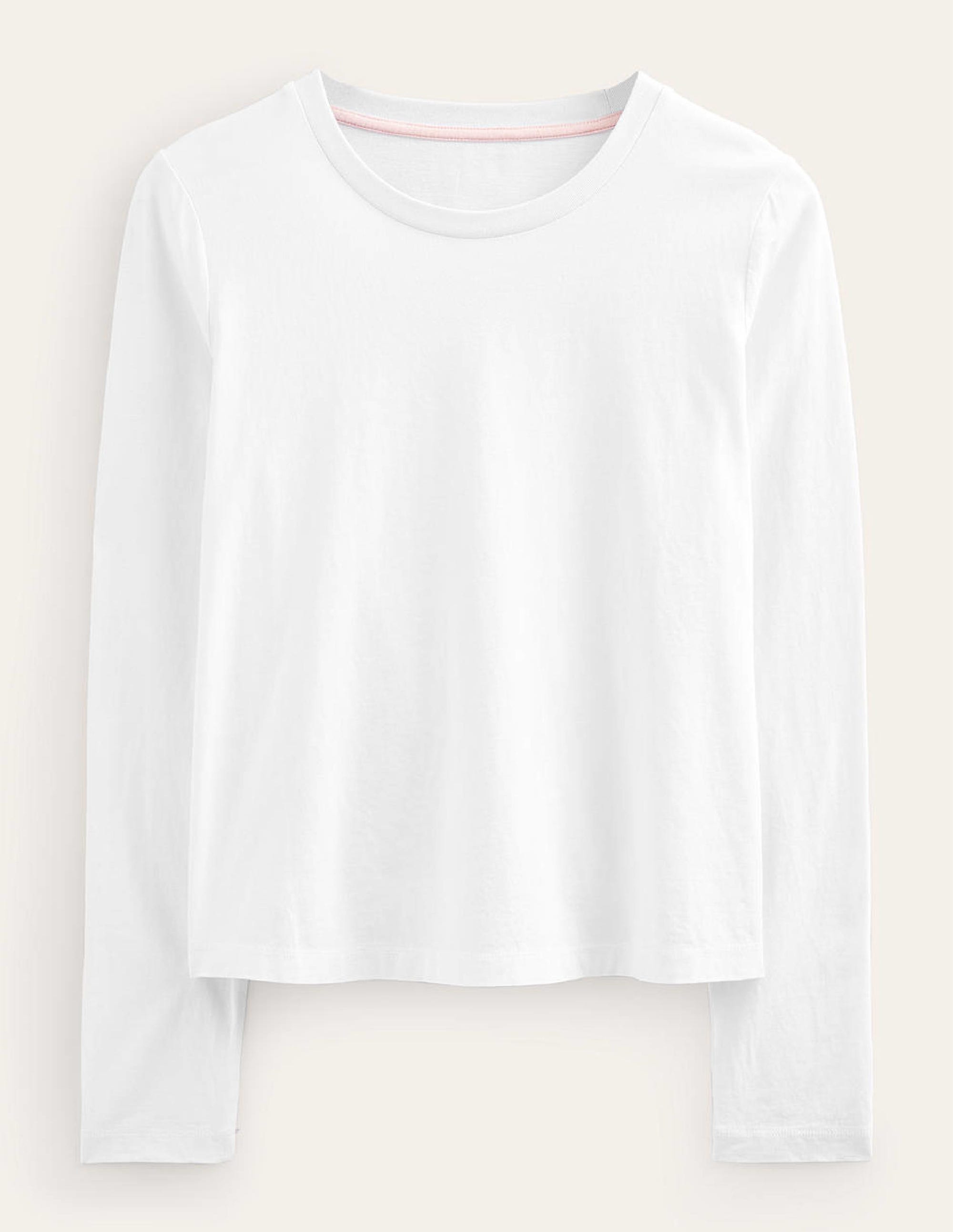 Pure Cotton Long Sleeve Top-White - Image 5