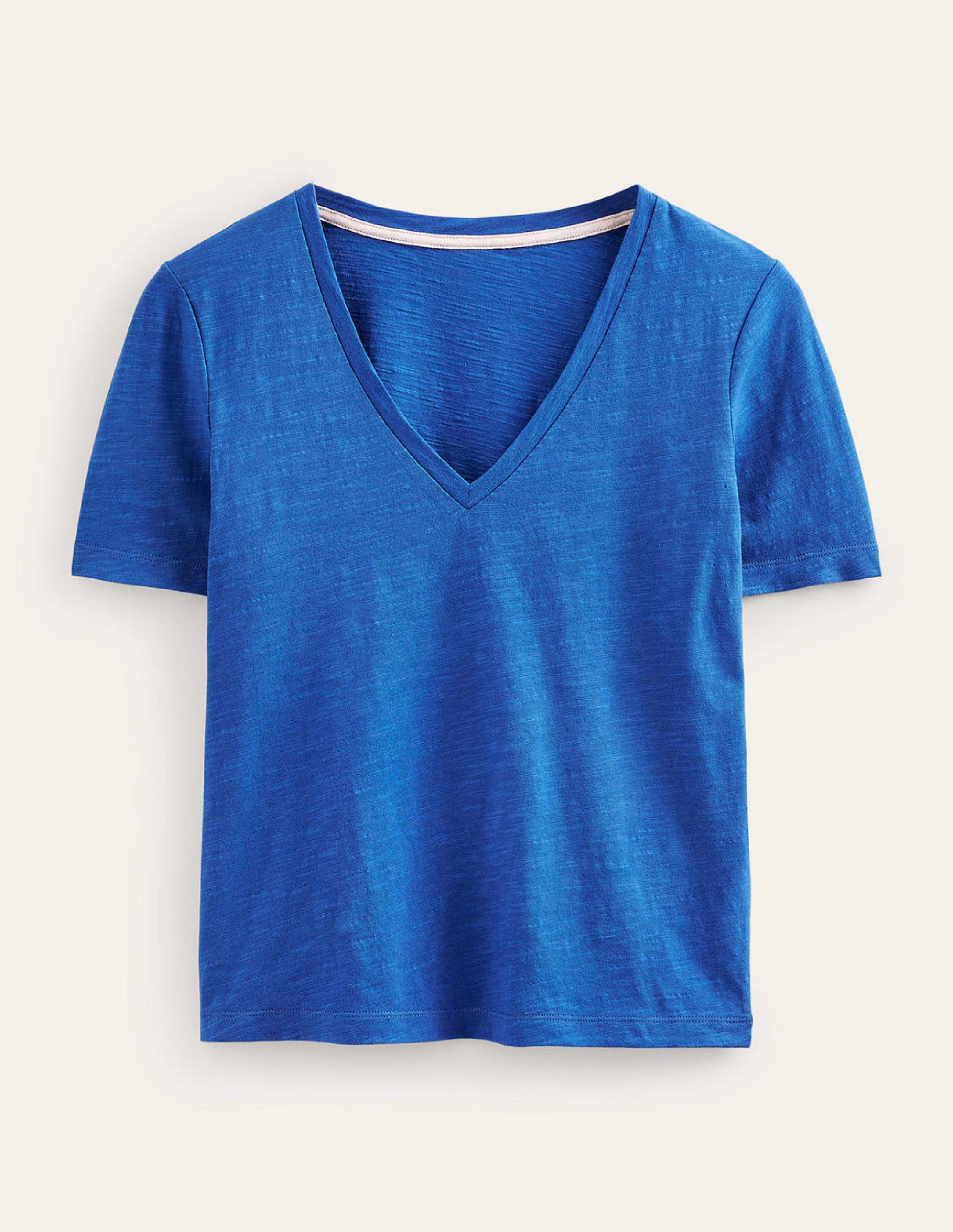 Regular V-Neck Slub T-shirt-Meadow Spring-5