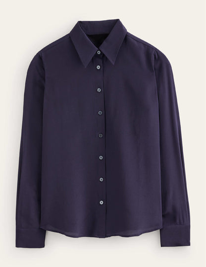 Sienna Silk Shirt-Navy-5