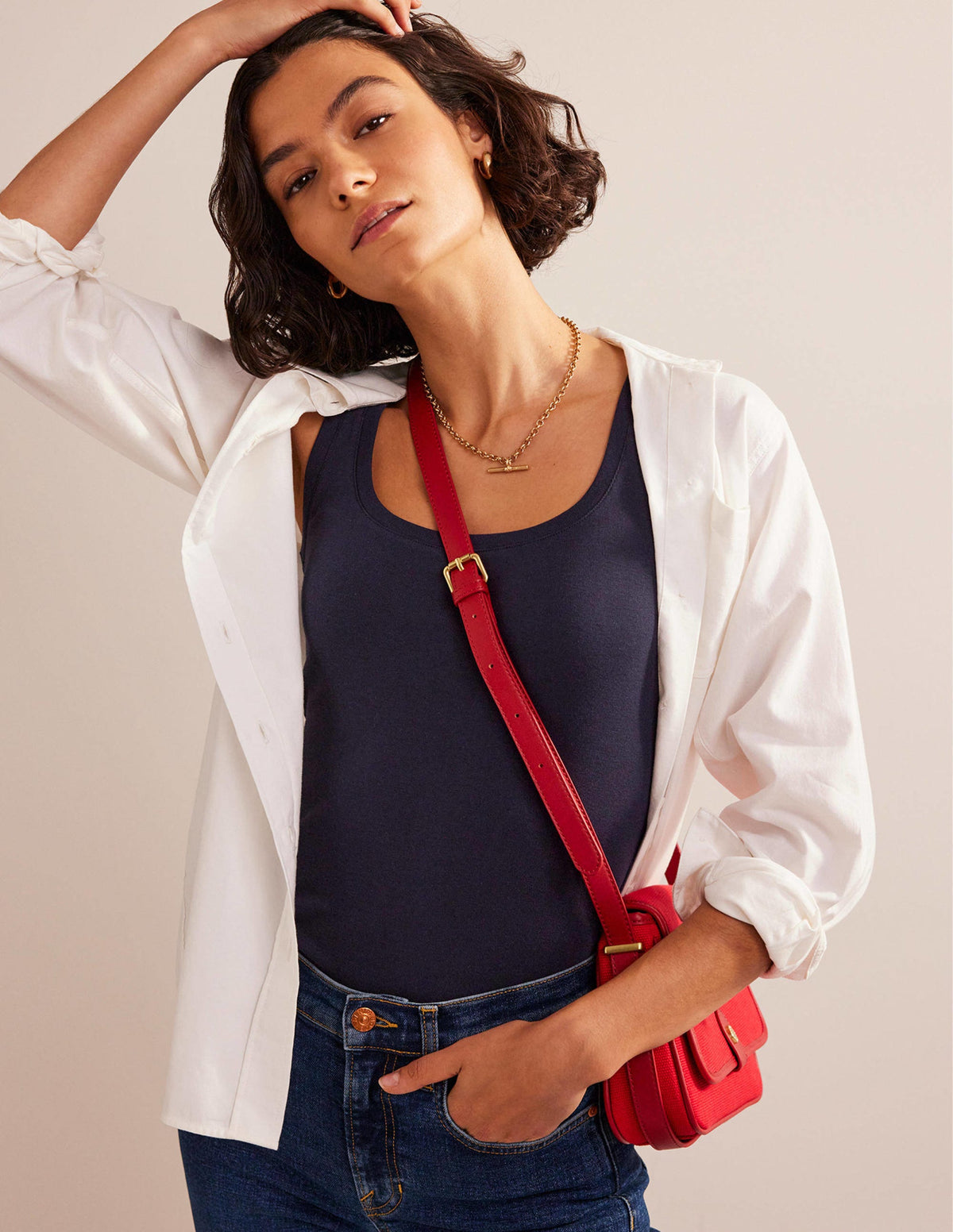 Essential Scoop-Neck Vest-Navy - Image 4