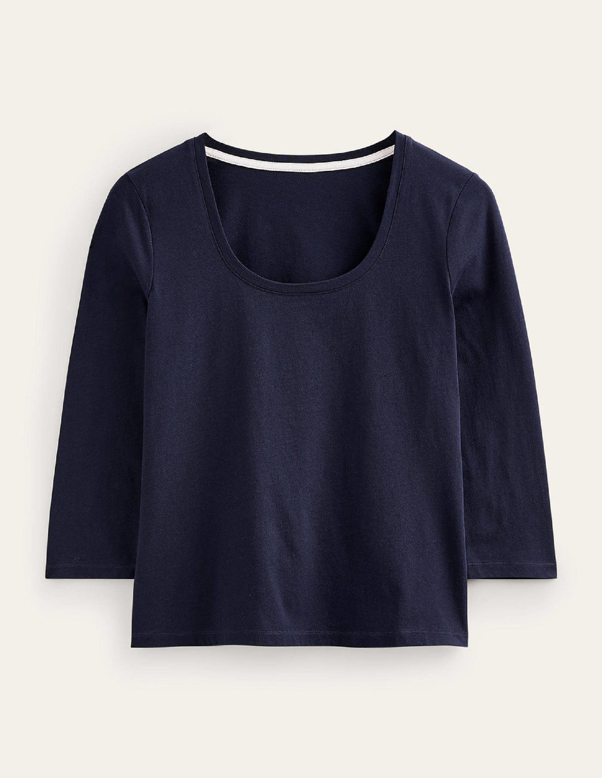 3/4 Sleeve Scoop Neck Top-Navy - Image 5