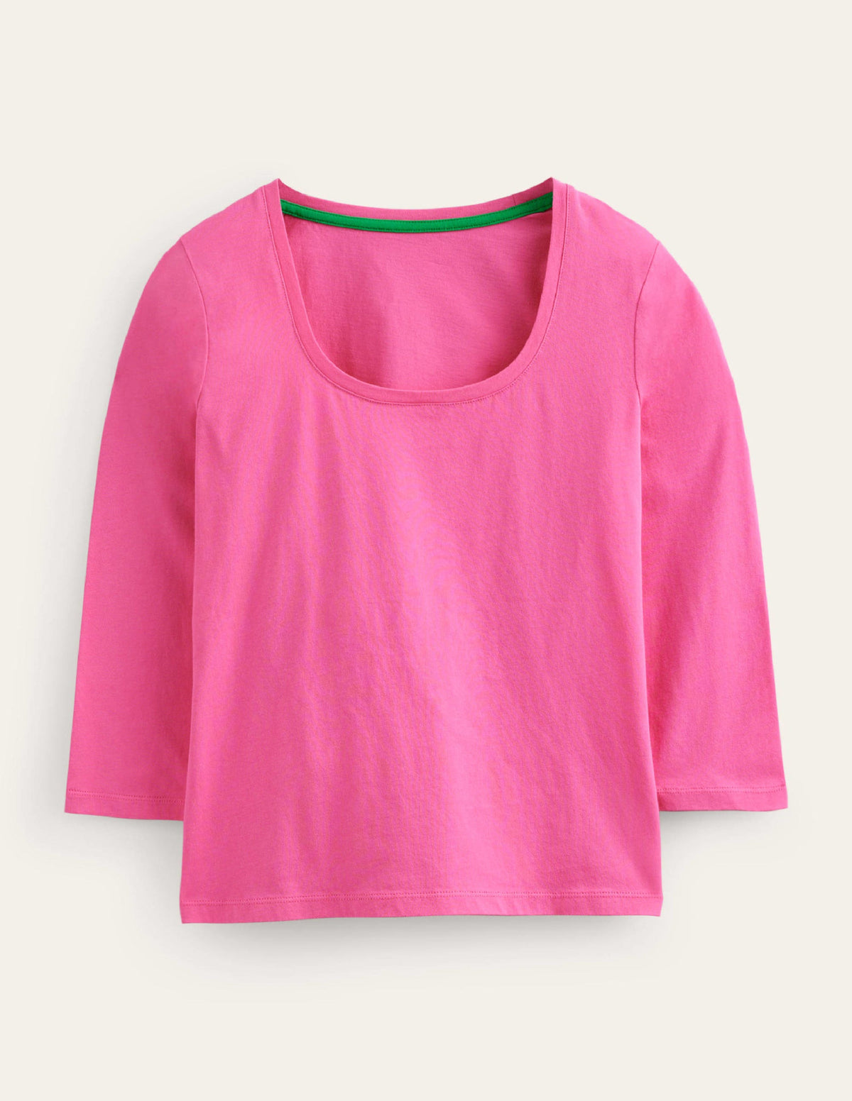 3/4 Sleeve Scoop Neck Top-Pink - Image 5