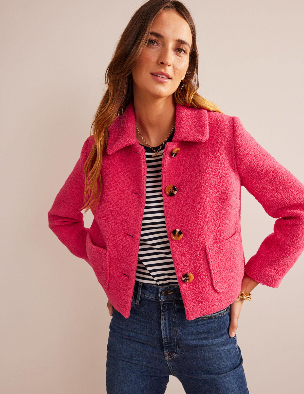 Rye Cropped Jacket-Teaberry - Image 1