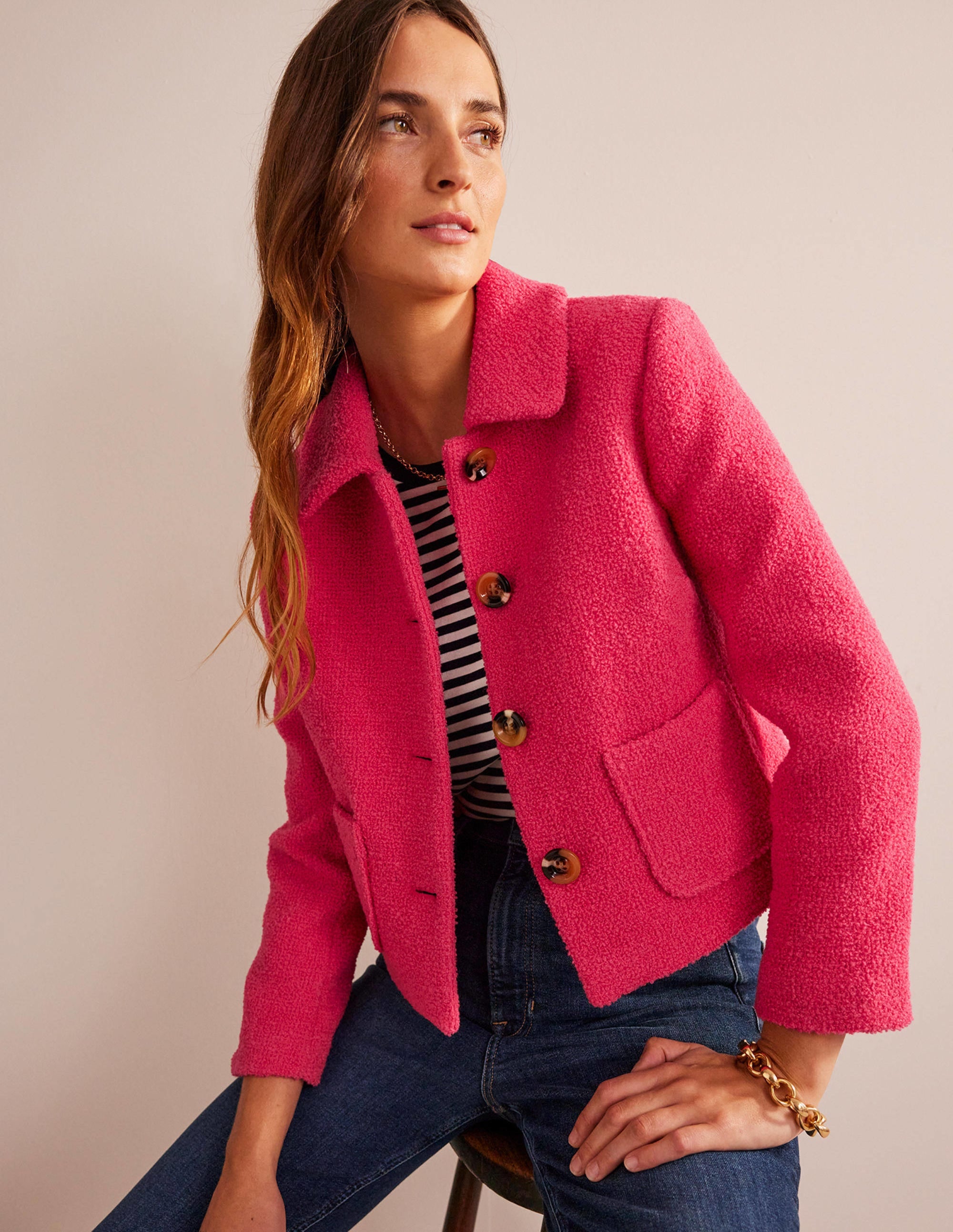 Rye Cropped Jacket-Teaberry - Image 4