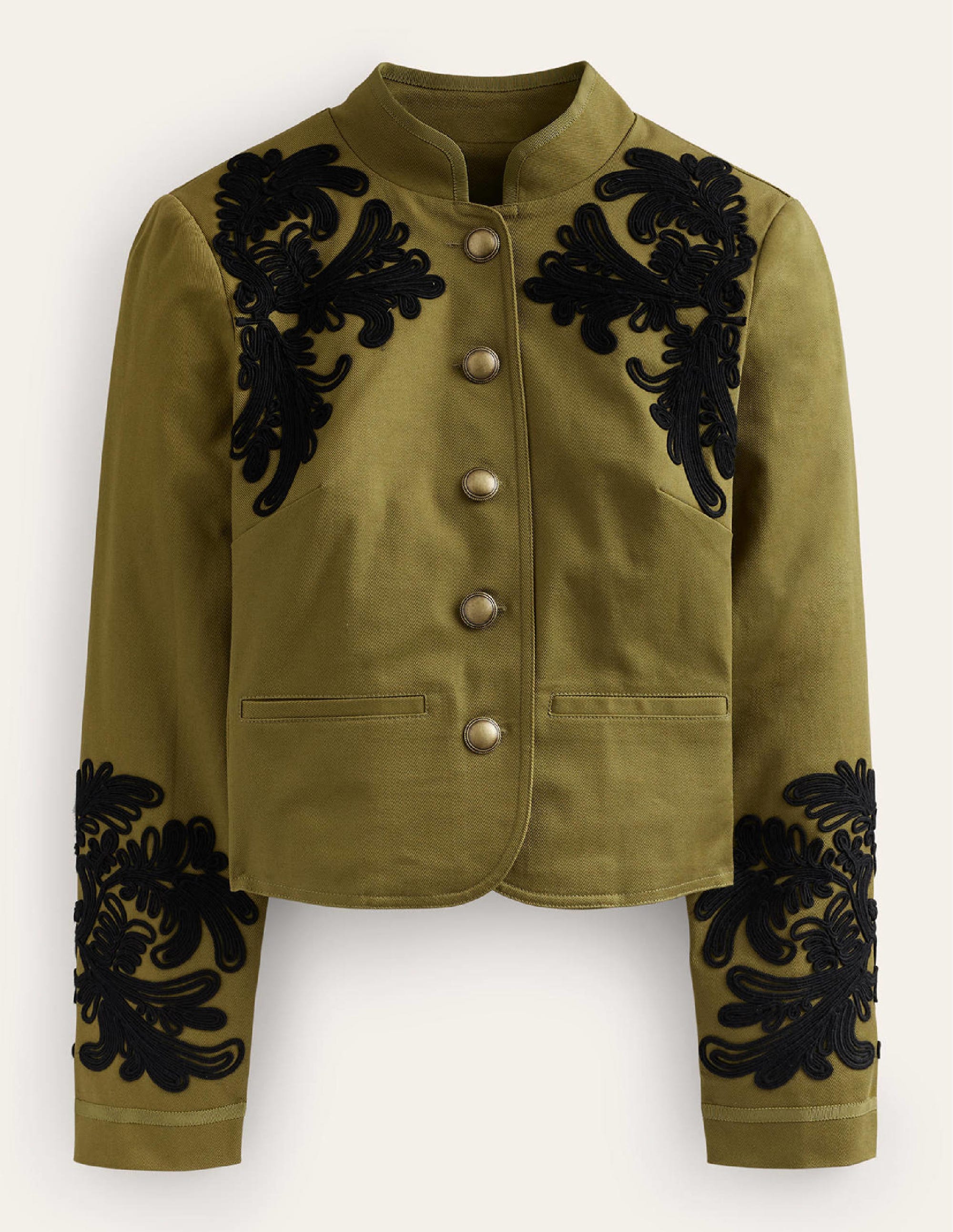 Warwick Embroidered Jacket-Olive Green - Image 5