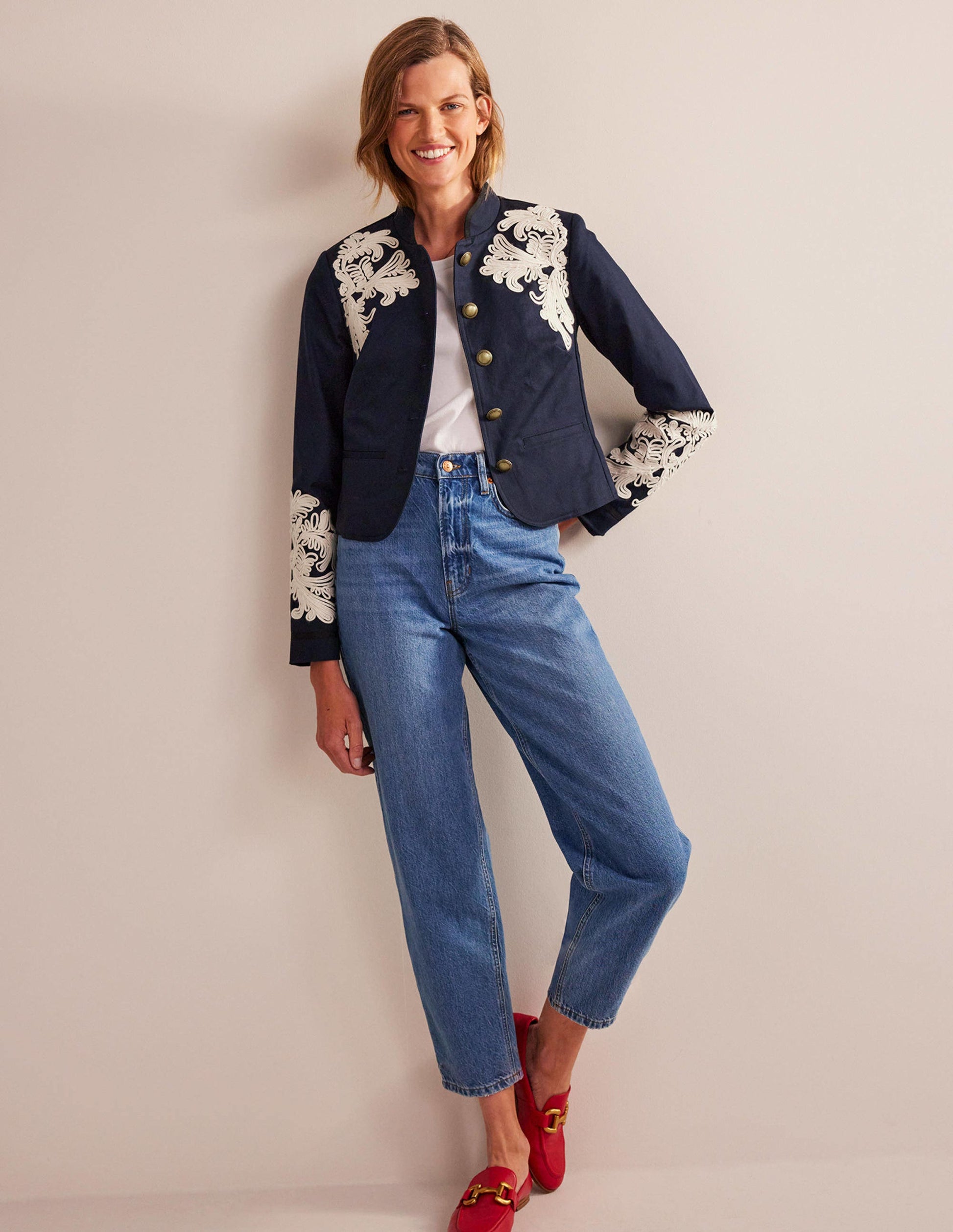 Warwick Embroidered Jacket-Navy-5