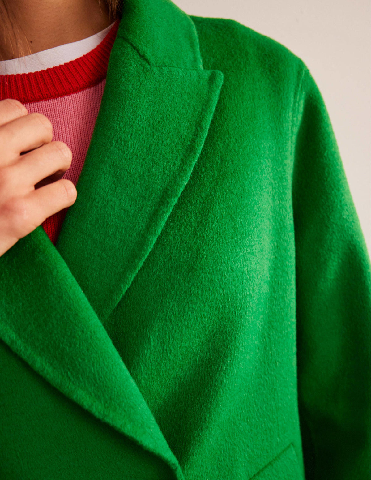 Wool-Blend Pea Coat-Highland Green - Image 2