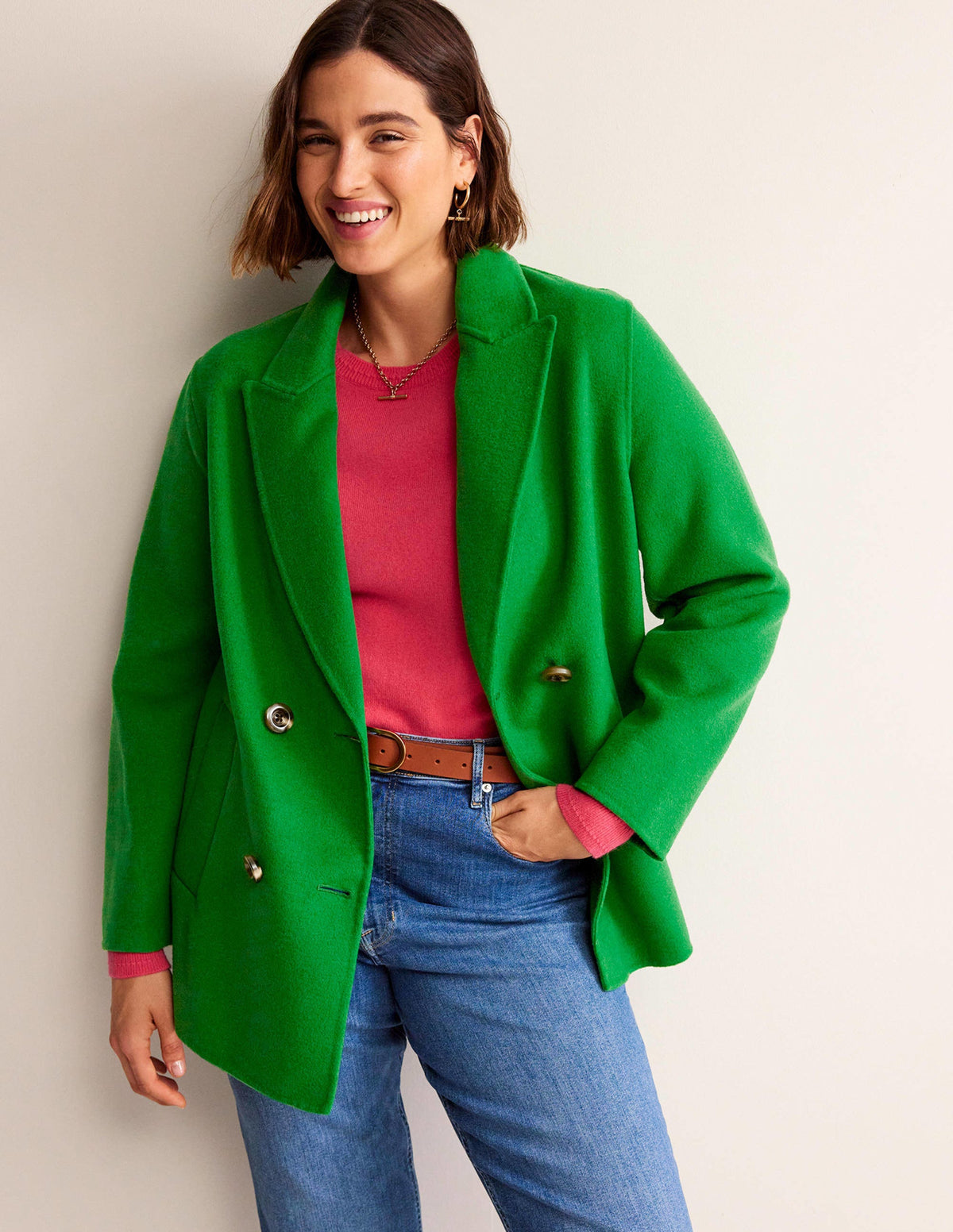 Wool-Blend Pea Coat-Highland Green-6