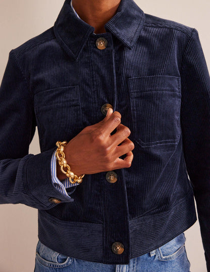 Corduroy Jacket-Navy-2