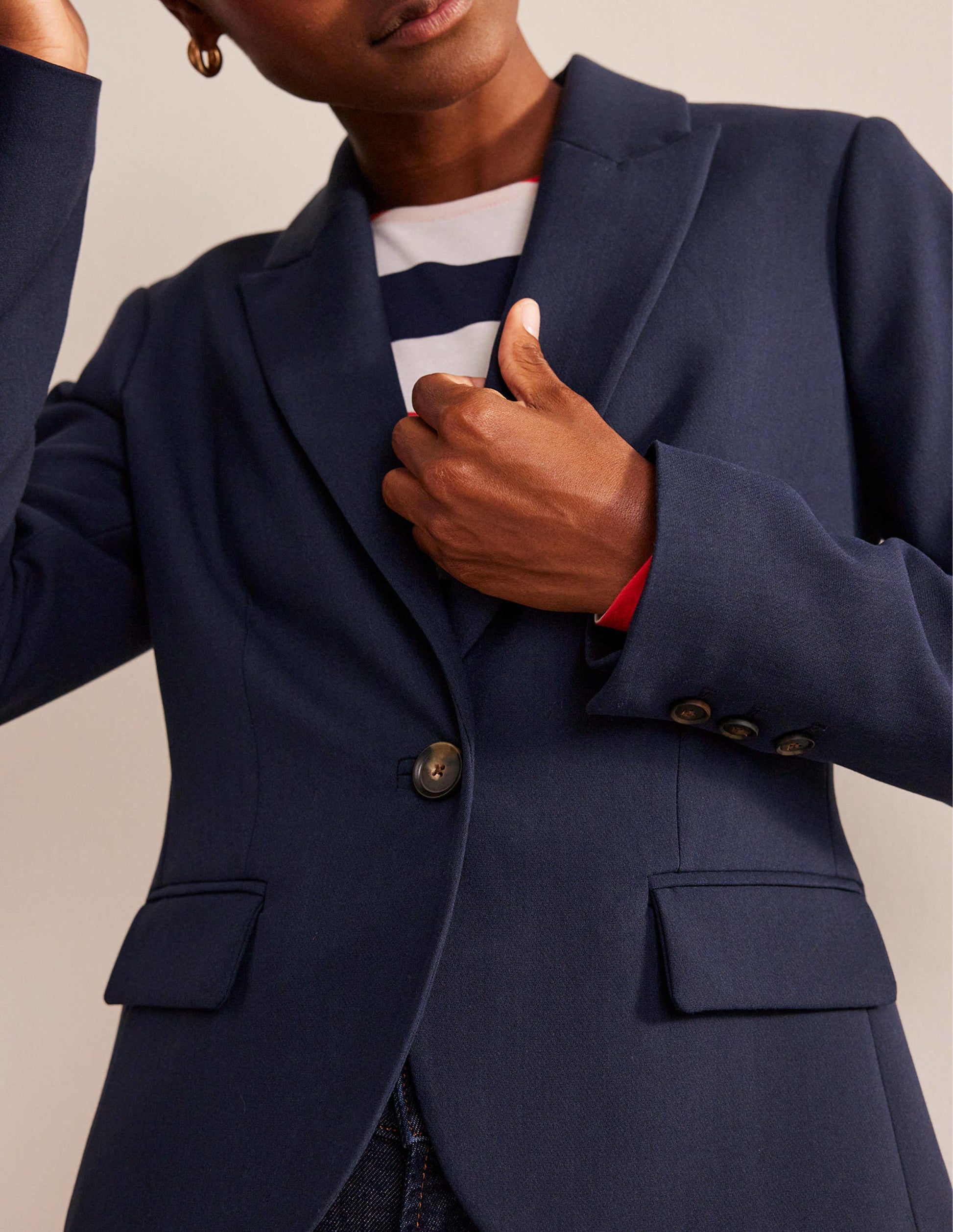 The Canonbury Tailored Blazer-Navy-2