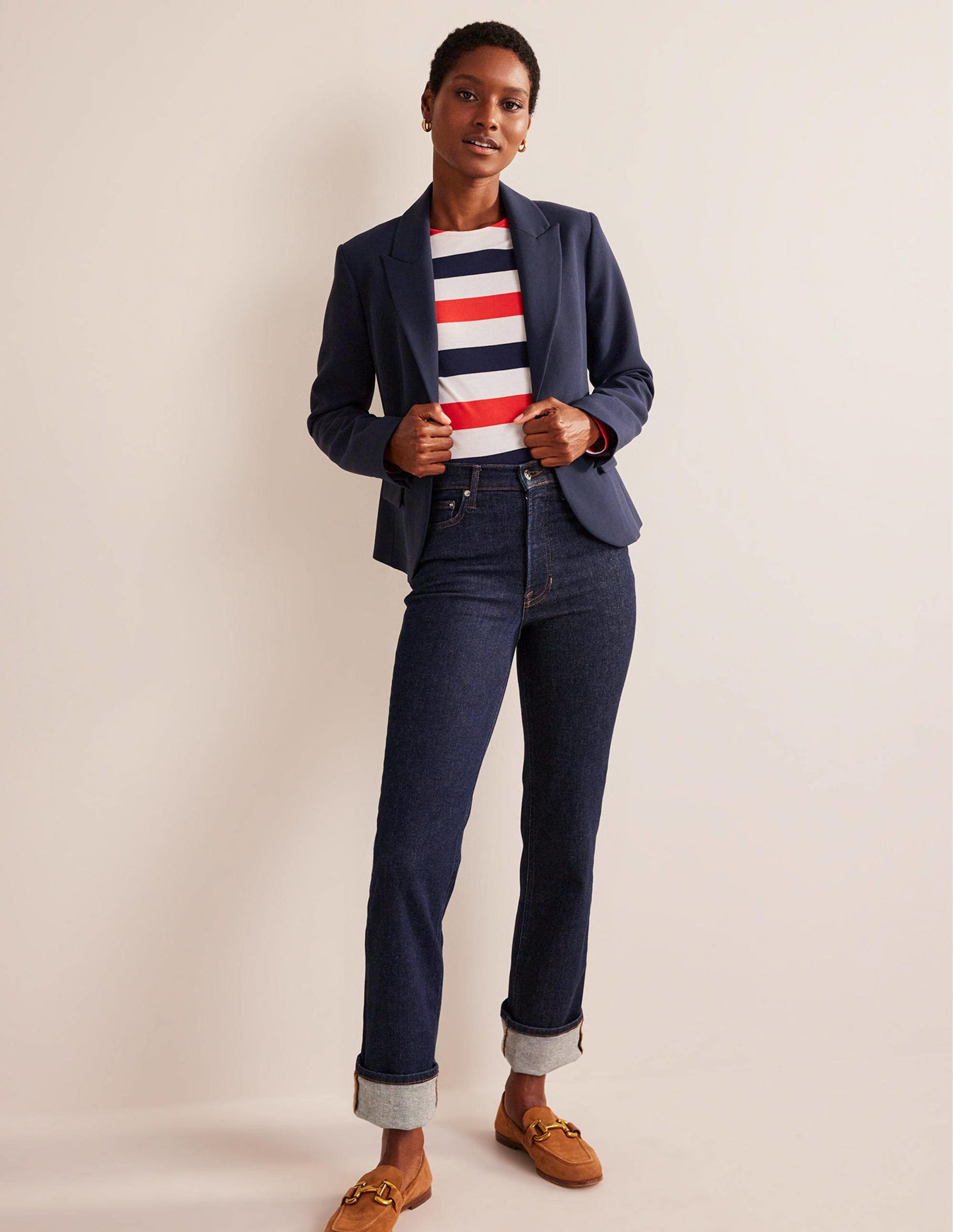 The Canonbury Tailored Blazer-Navy-4