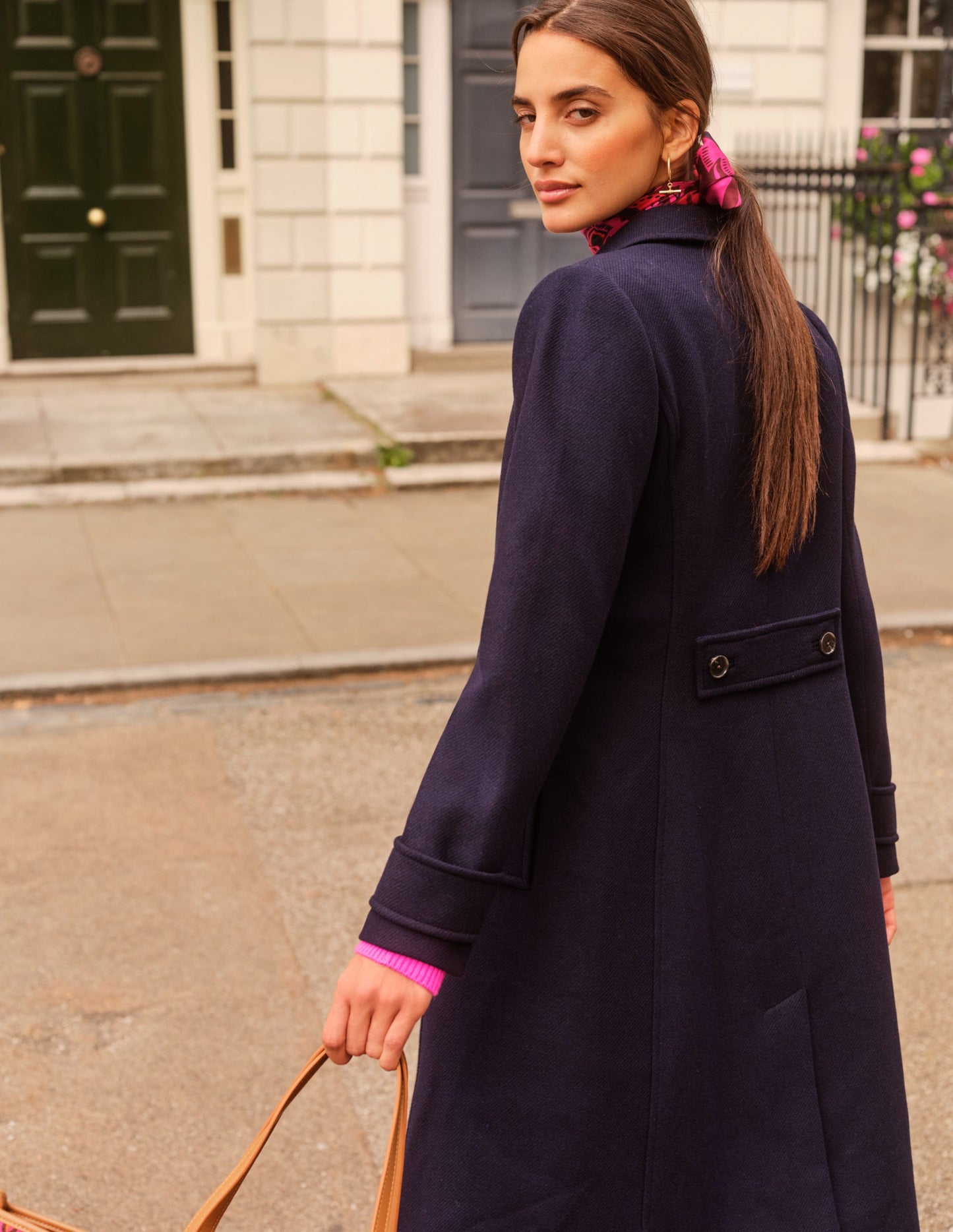 Durham Wool Blend Coat-Navy