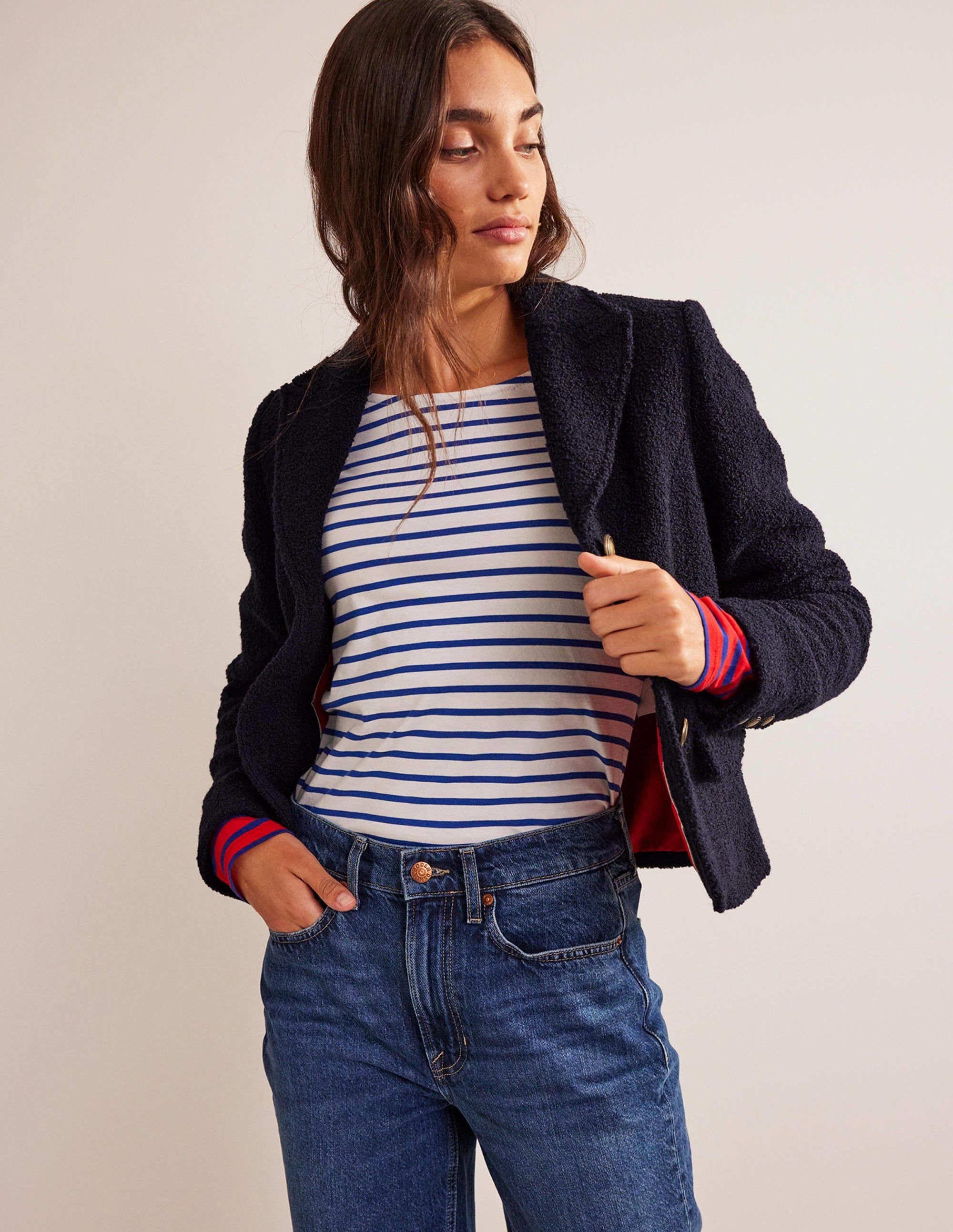 Ely Textured Jacket-Navy - Image 4