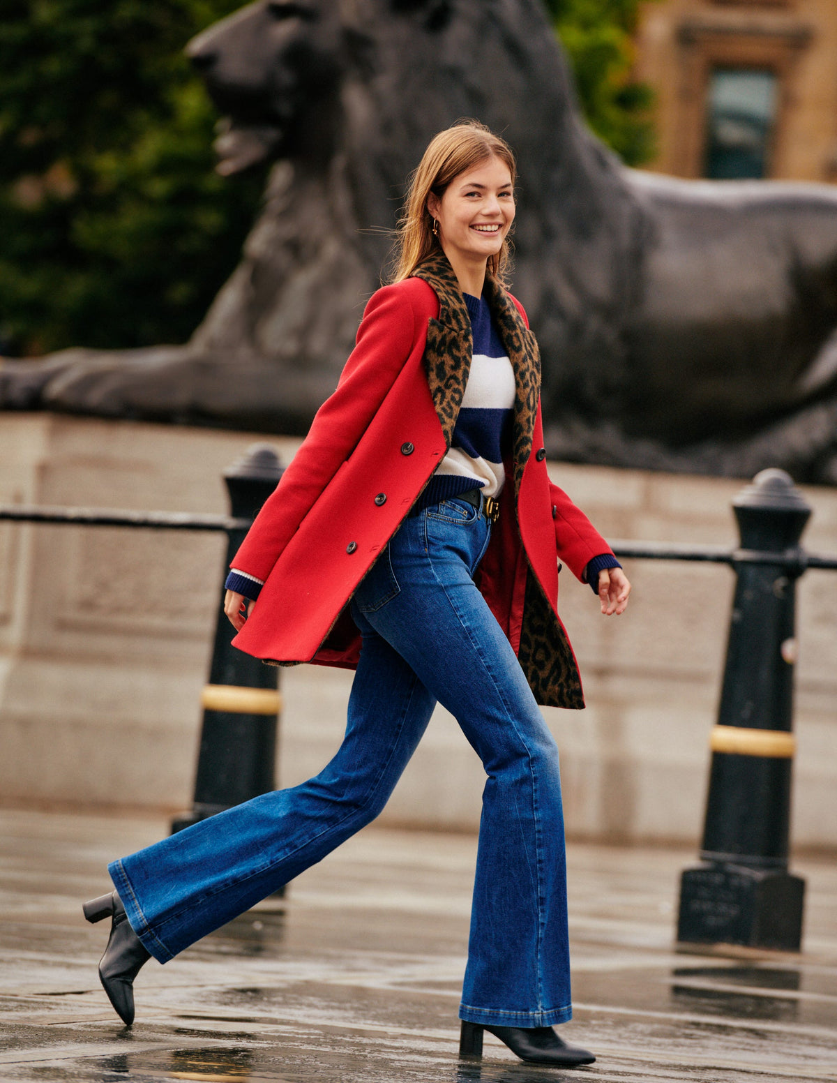 Double-Breasted Wool Coat-Brilliant Red - Image 6