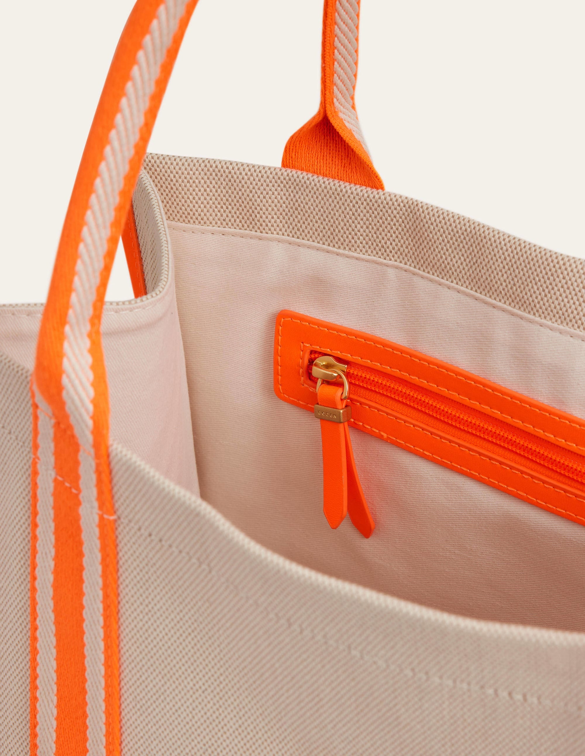 Tilda Canvas Tote Bag-Neon Orange - Image 4