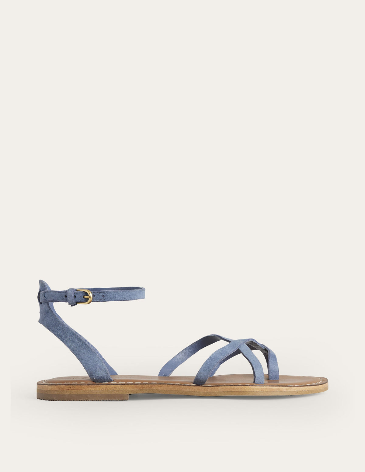 Easy Flat Sandals-Corporal Blue Suede - Image 1