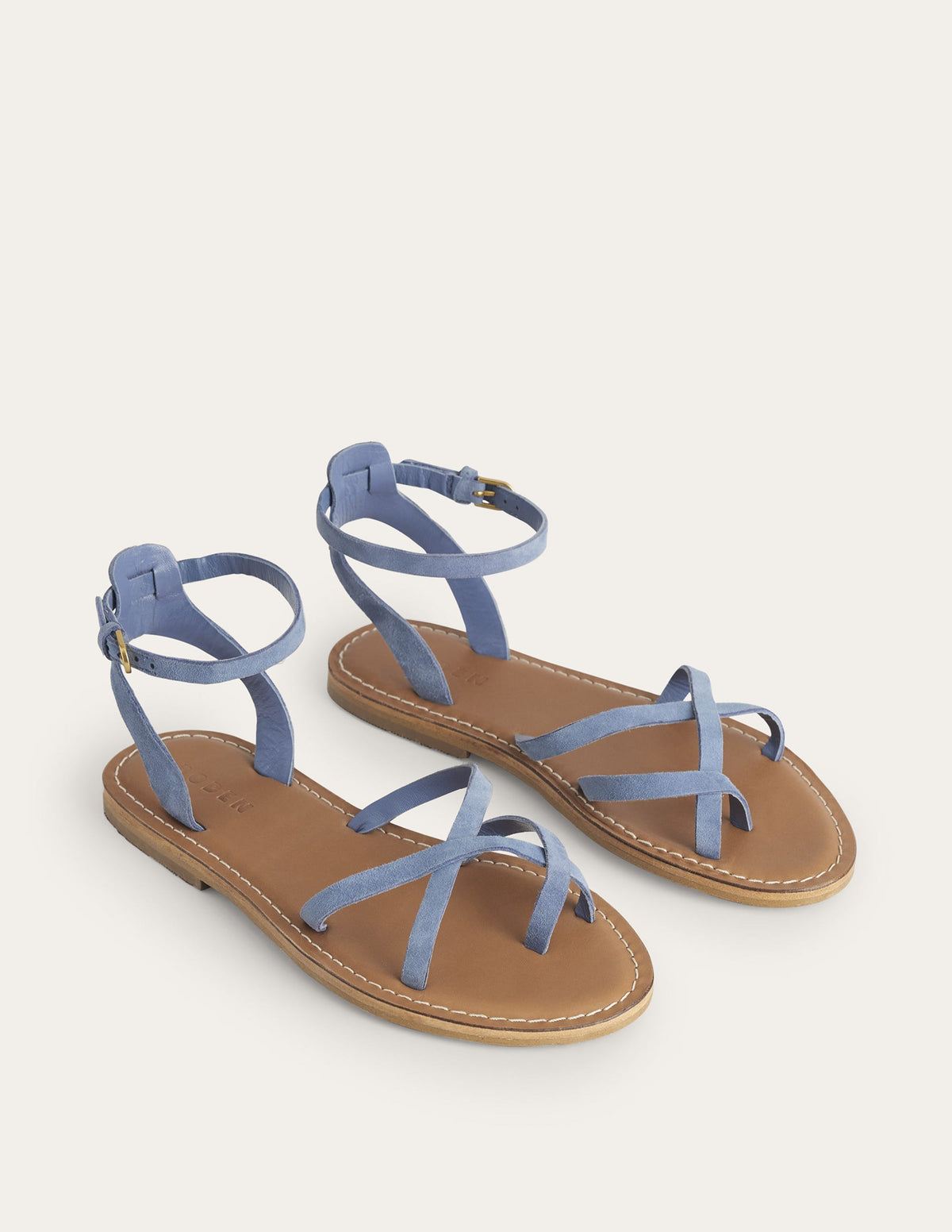 Easy Flat Sandals-Corporal Blue Suede-2
