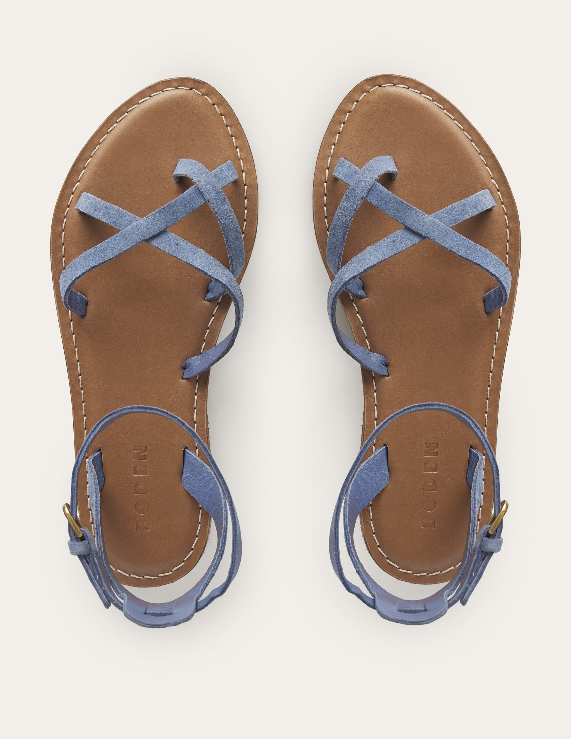 Easy Flat Sandals-Corporal Blue Suede-4