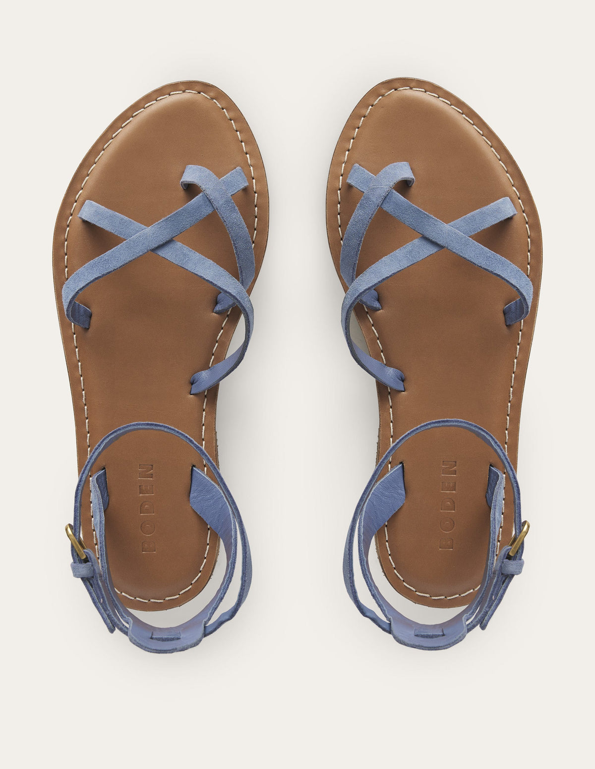 Easy Flat Sandals-Corporal Blue Suede - Image 4