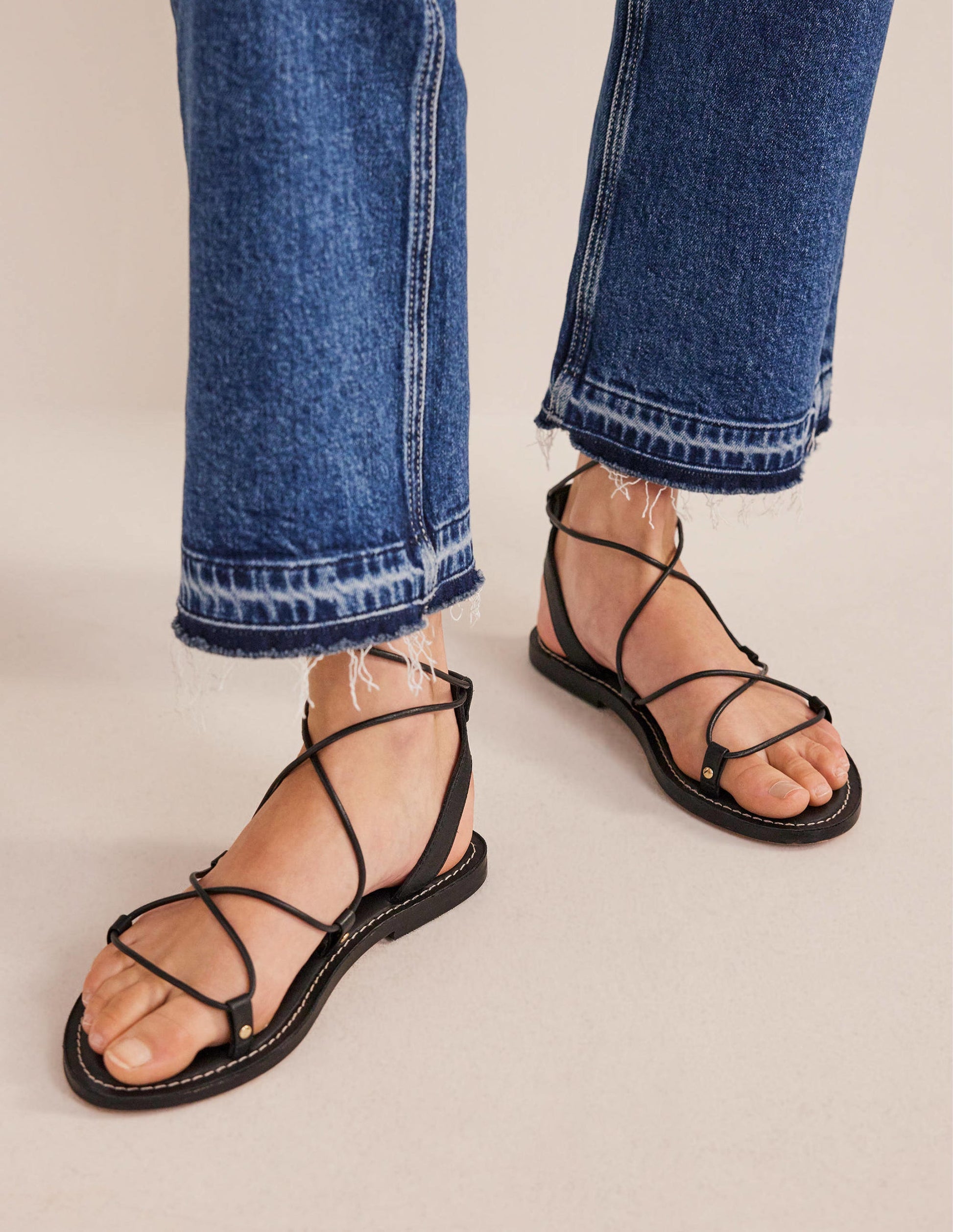 Scarf Wrap Sandals-Botanic Blush / Black-1