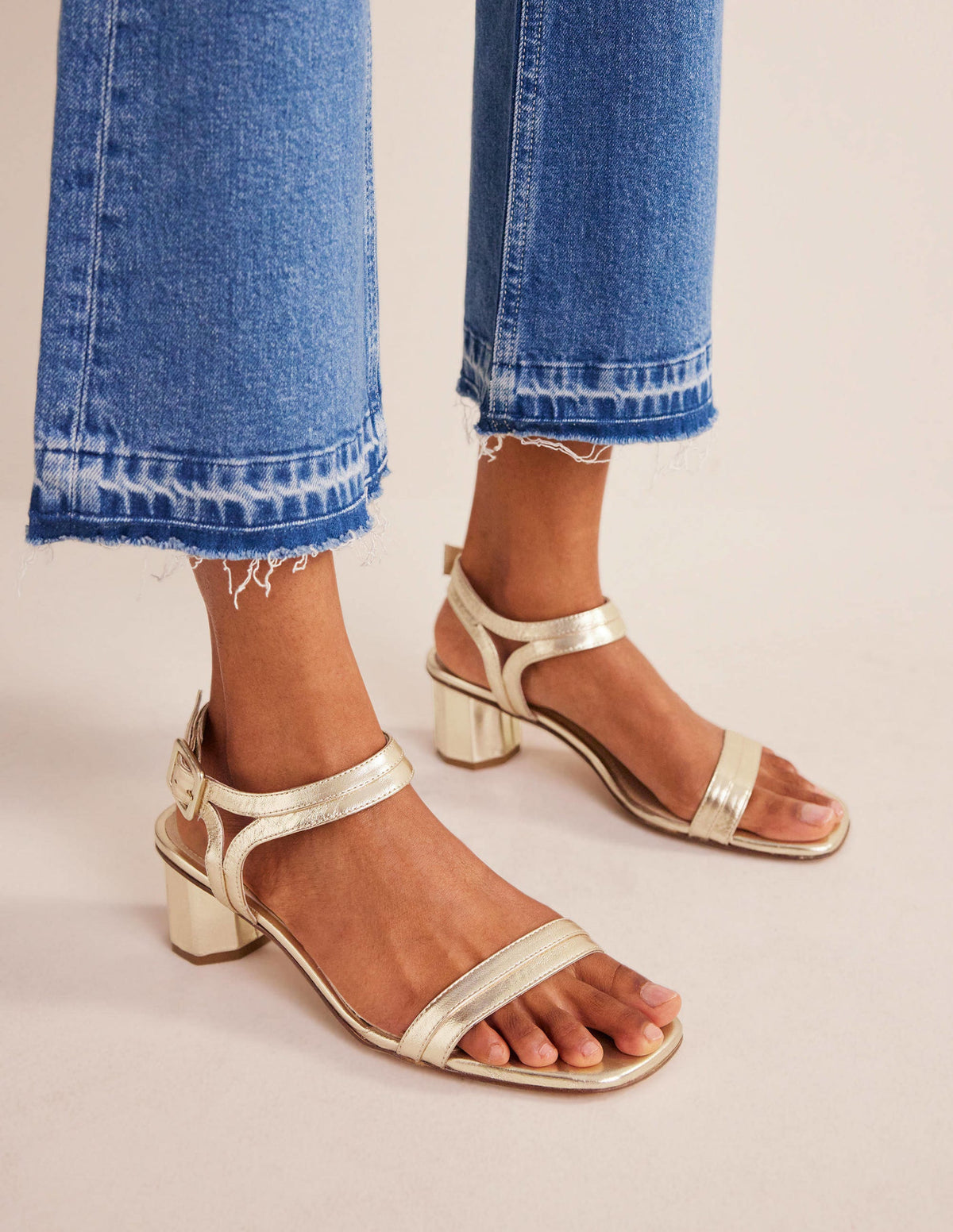 Block-Heel Sandals-Gold - Image 2