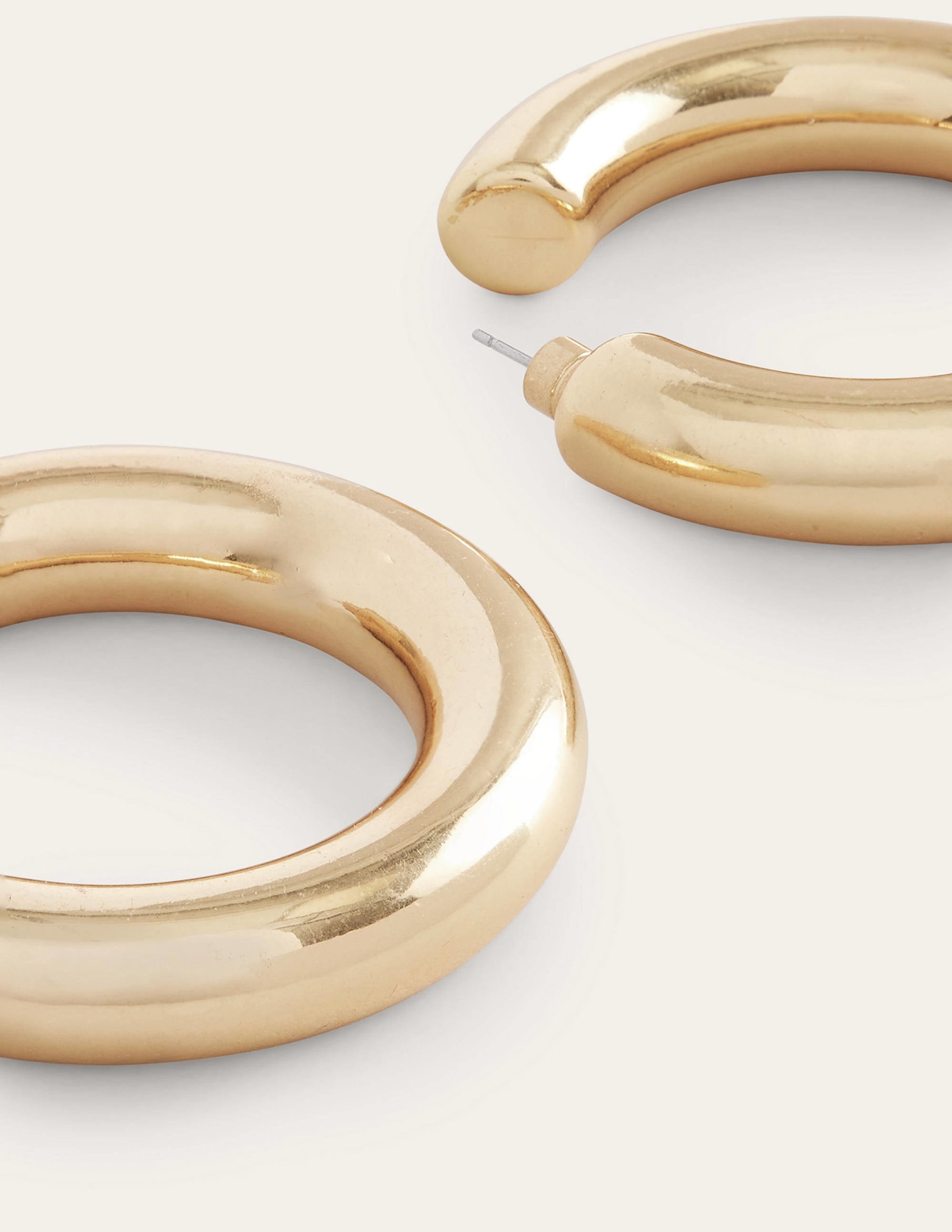 Chunky Hoop Earrings-Gold - Image 3