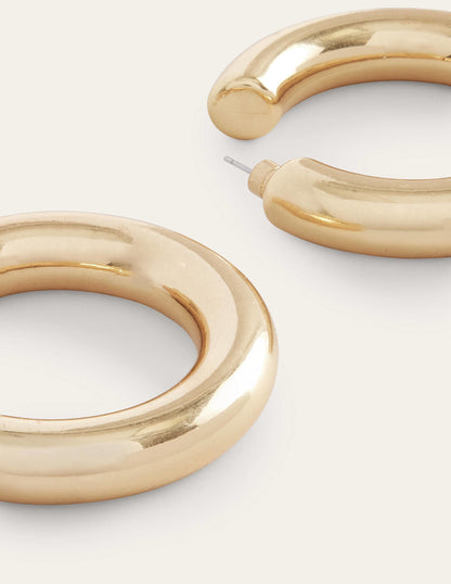 Chunky Hoop Earrings-Gold-3