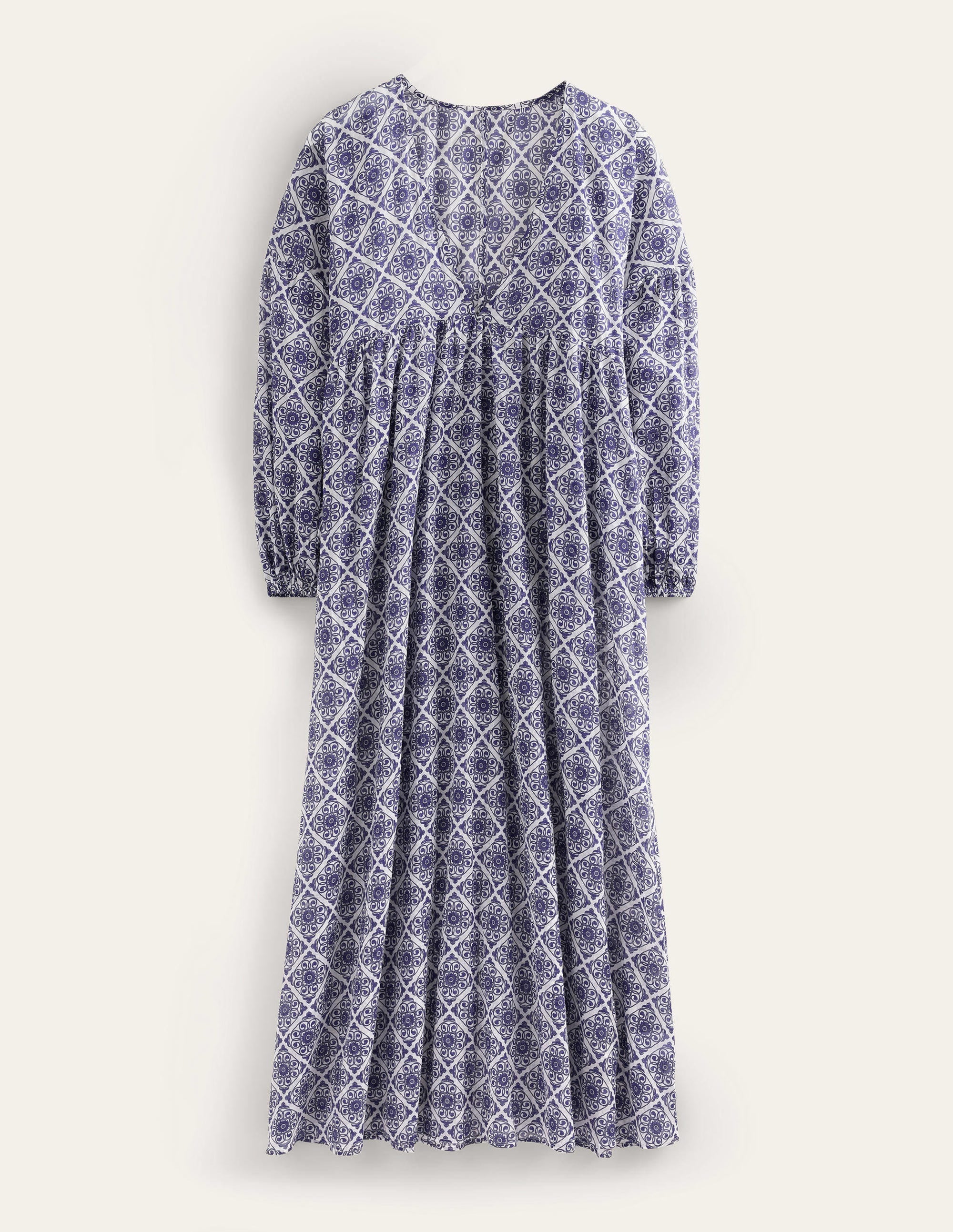 Sarah Maxi Kaftan Dress-Ivory, Flora Swirl - Image 5