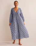 Sarah Maxi Kaftan Dress-Ivory, Flora Swirl