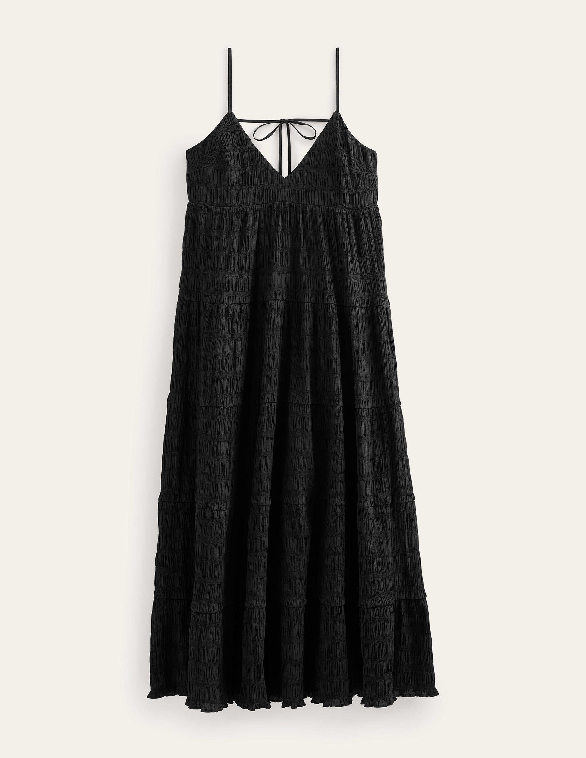 Strappy Tiered Maxi Dress-Black-5