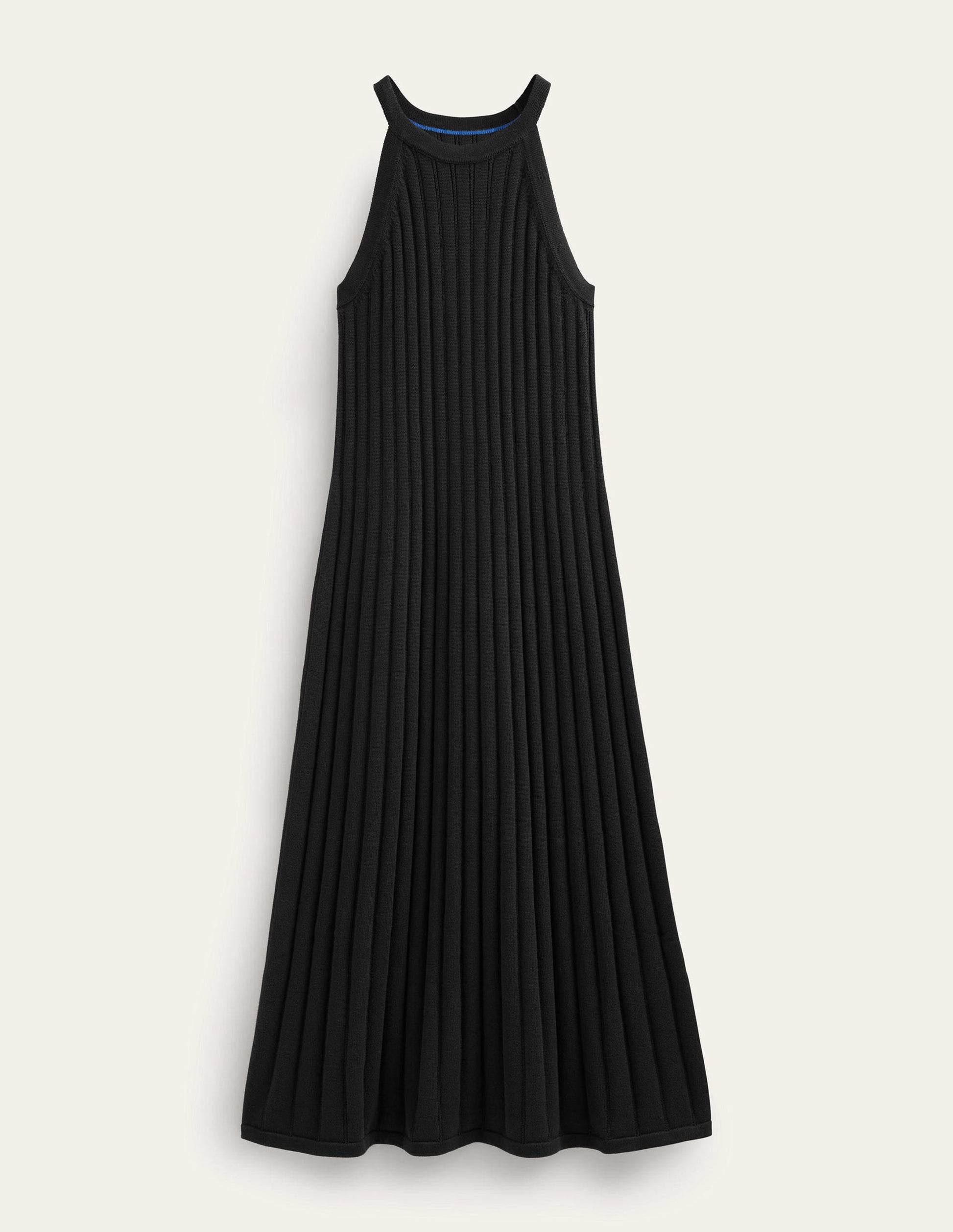 Sleeveless Knitted Midi Dress-Black-7