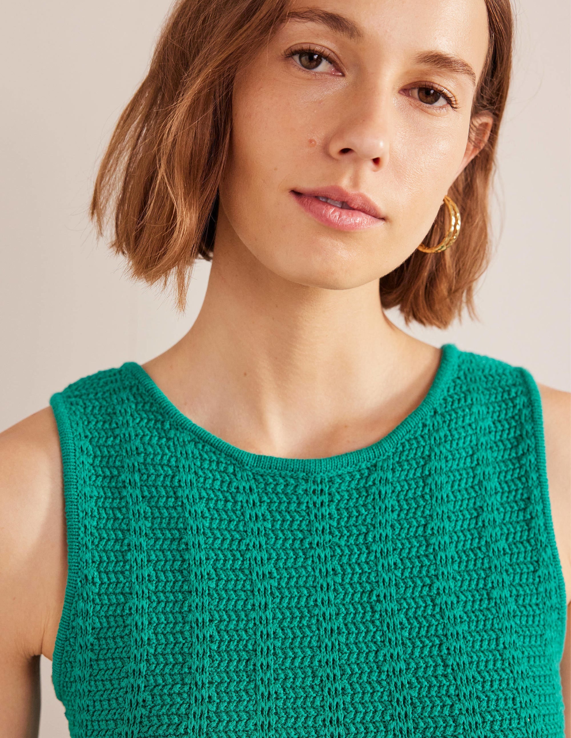Scoop Back Knitted Mini Dress-Jewel - Image 4