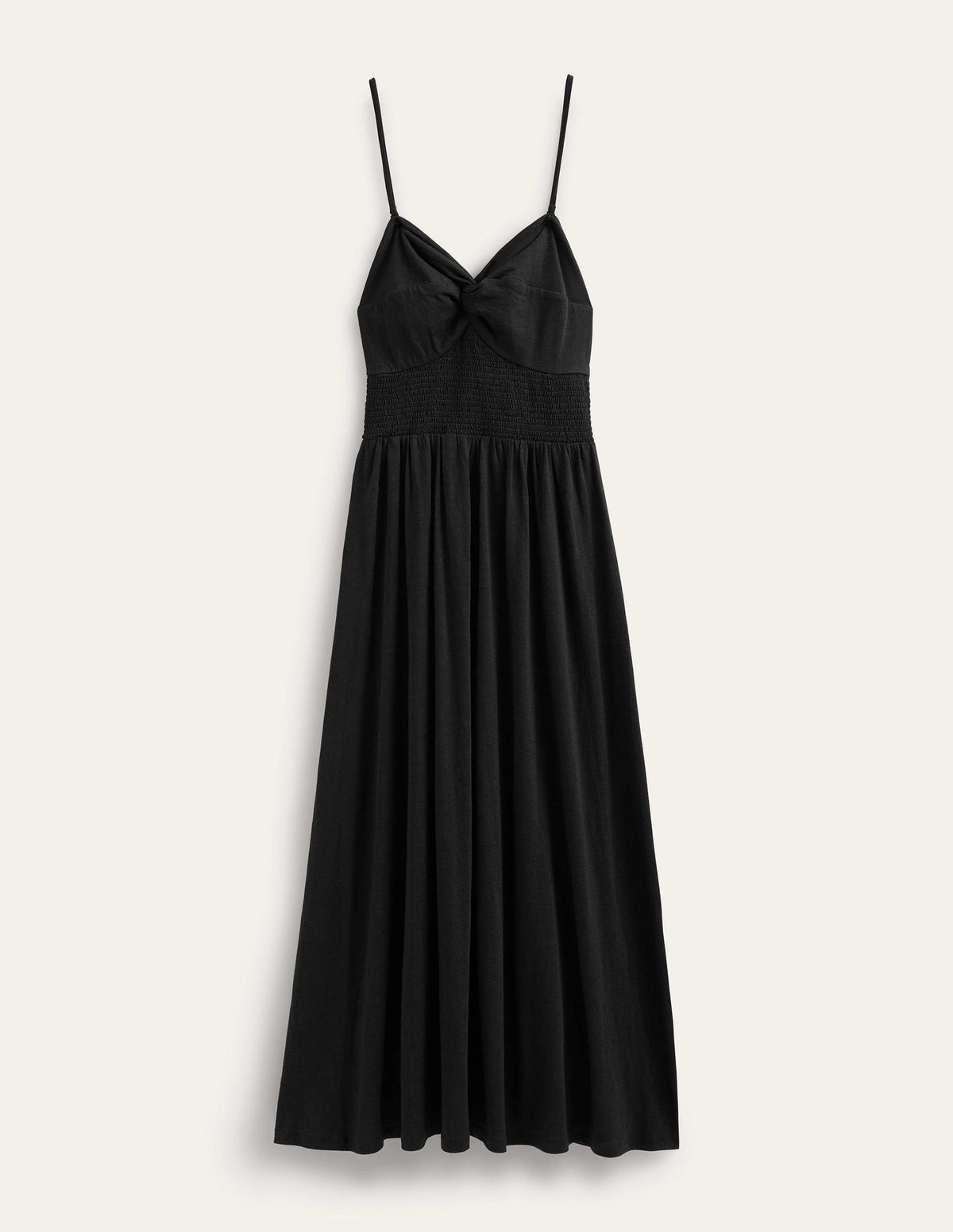 Twist Front Jersey Midi Dress-Black - Image 5