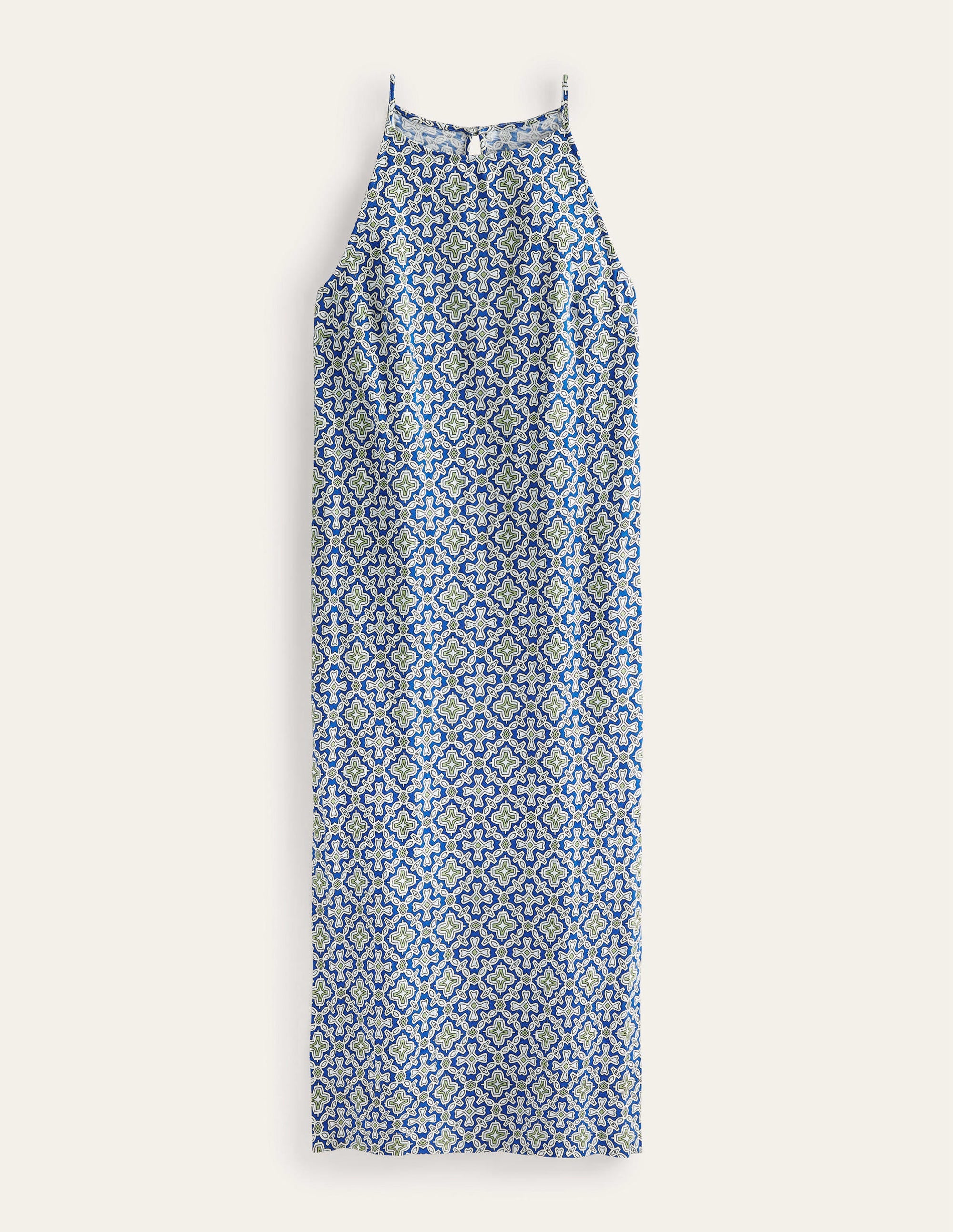 Racer Neck Jersey Midi Dress-Blue Heron, Flora Tile - Image 5