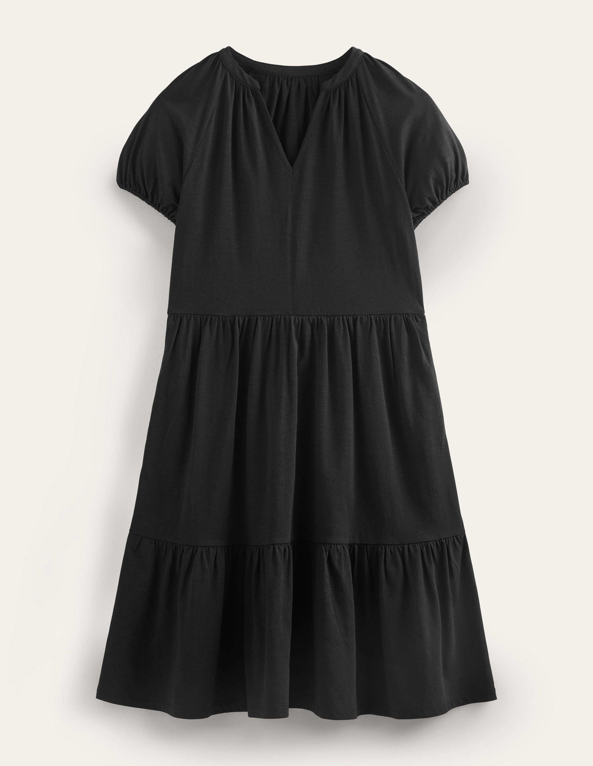 Short Sleeve Jersey Mini Dress-Black-5
