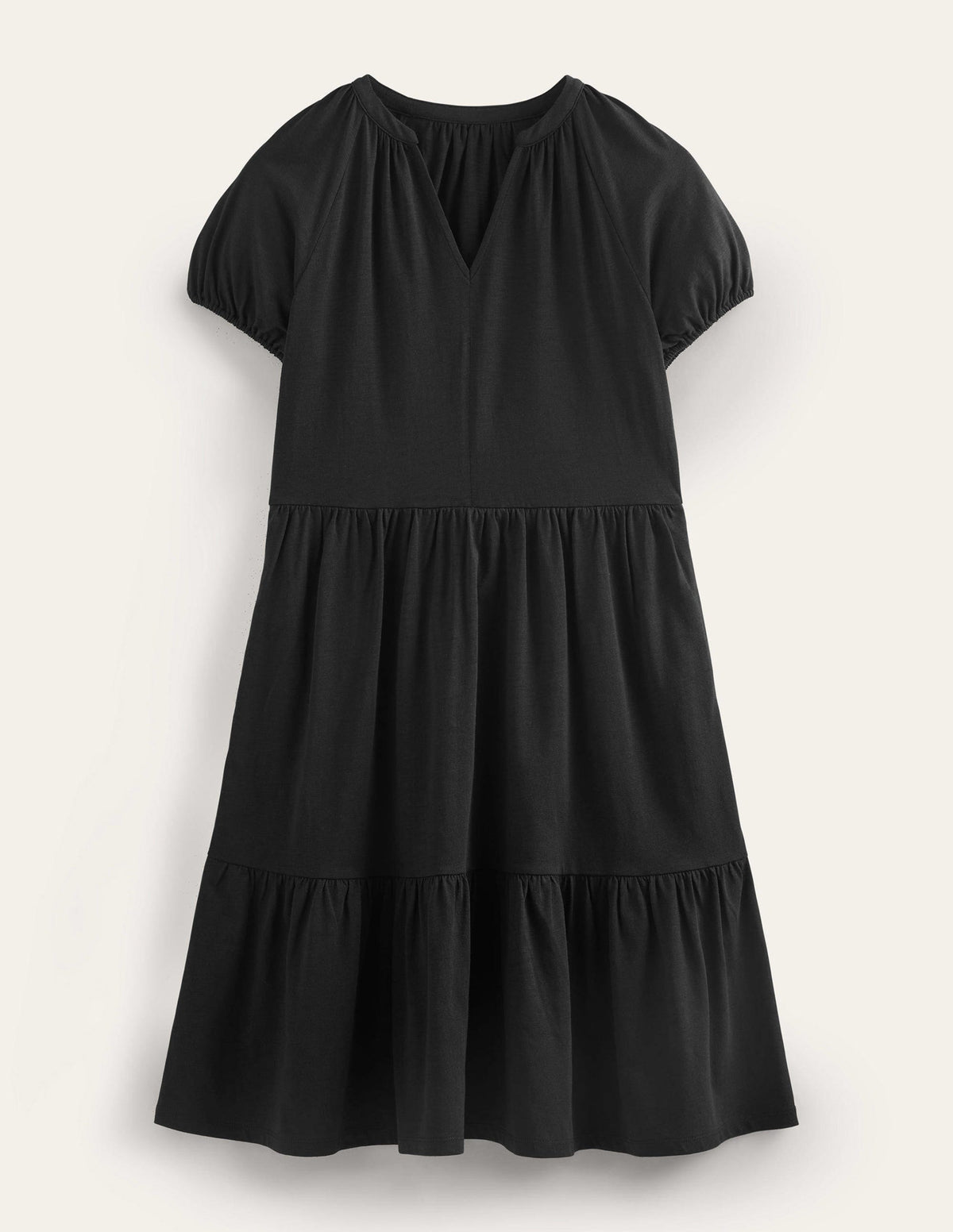Short Sleeve Jersey Mini Dress-Black - Image 5
