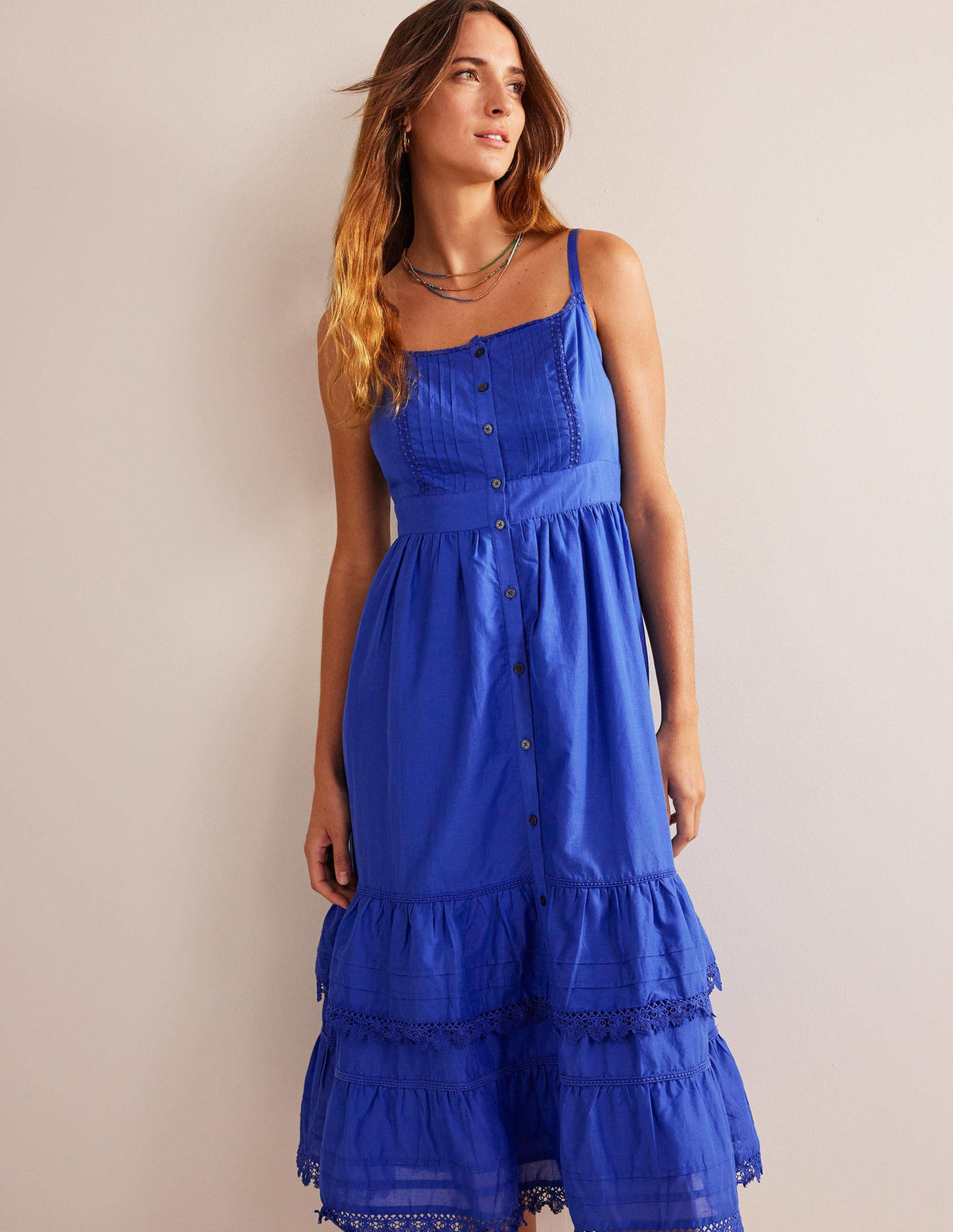 Tiered Trim Midi Dress-Island Sapphire-5