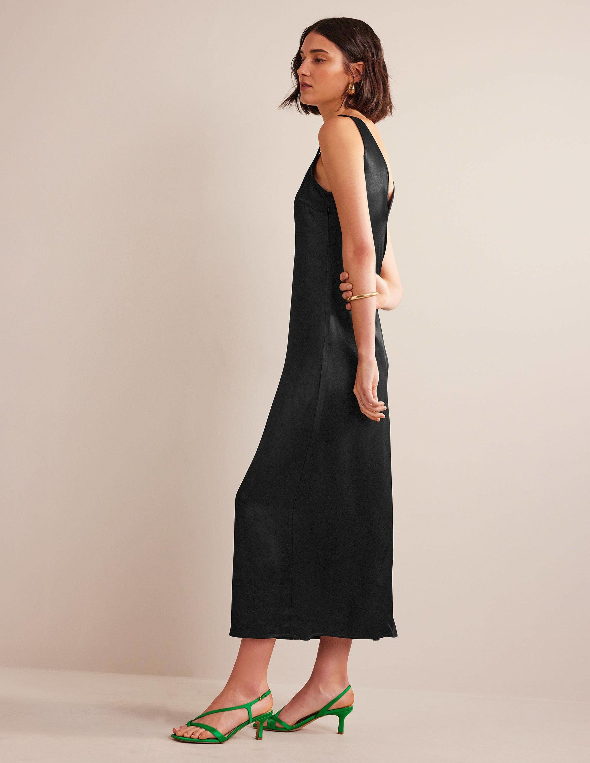 Satin Slip Maxi Dress-Black-4