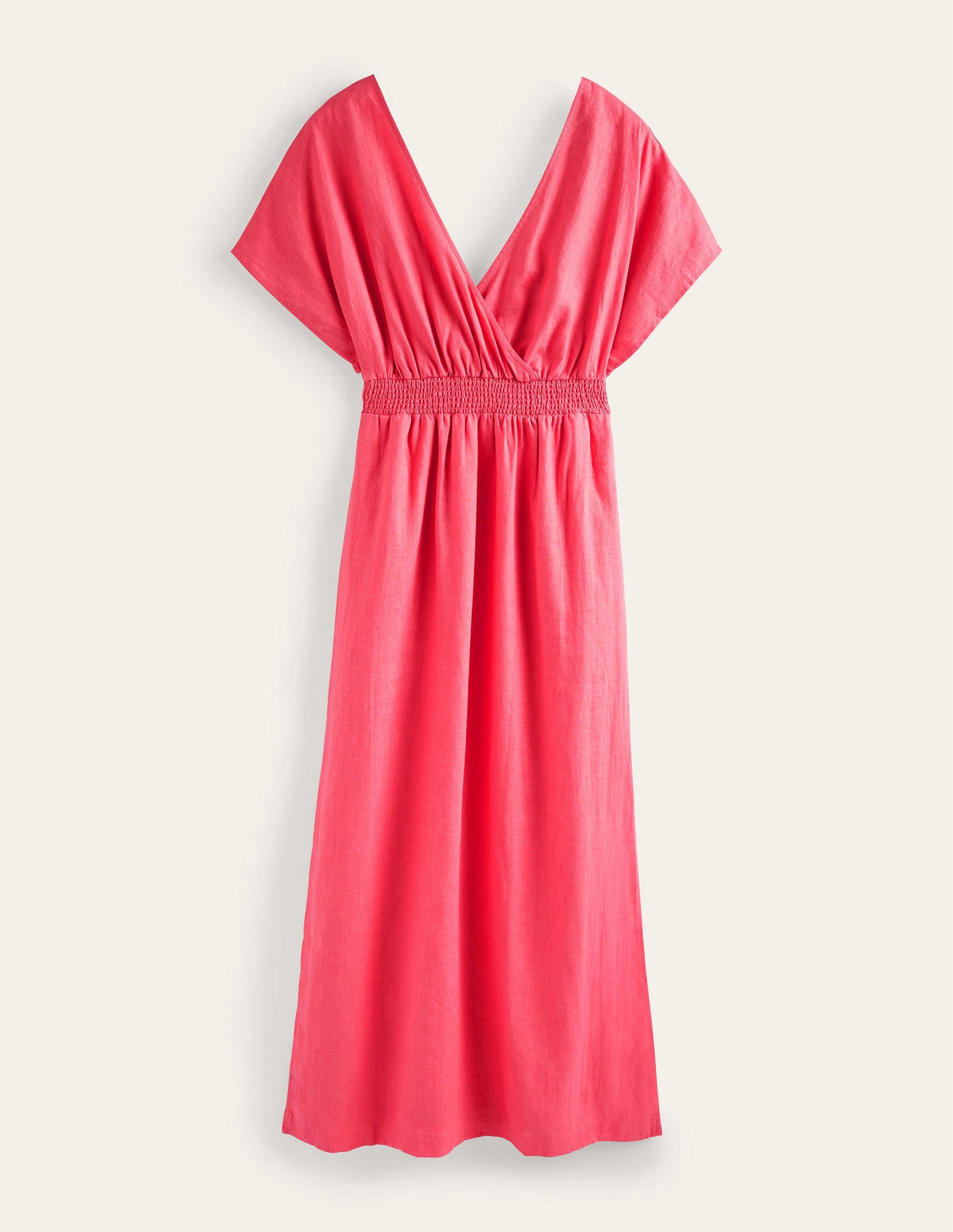 Linen Kaftan Maxi Dress-Coral Sunset-7