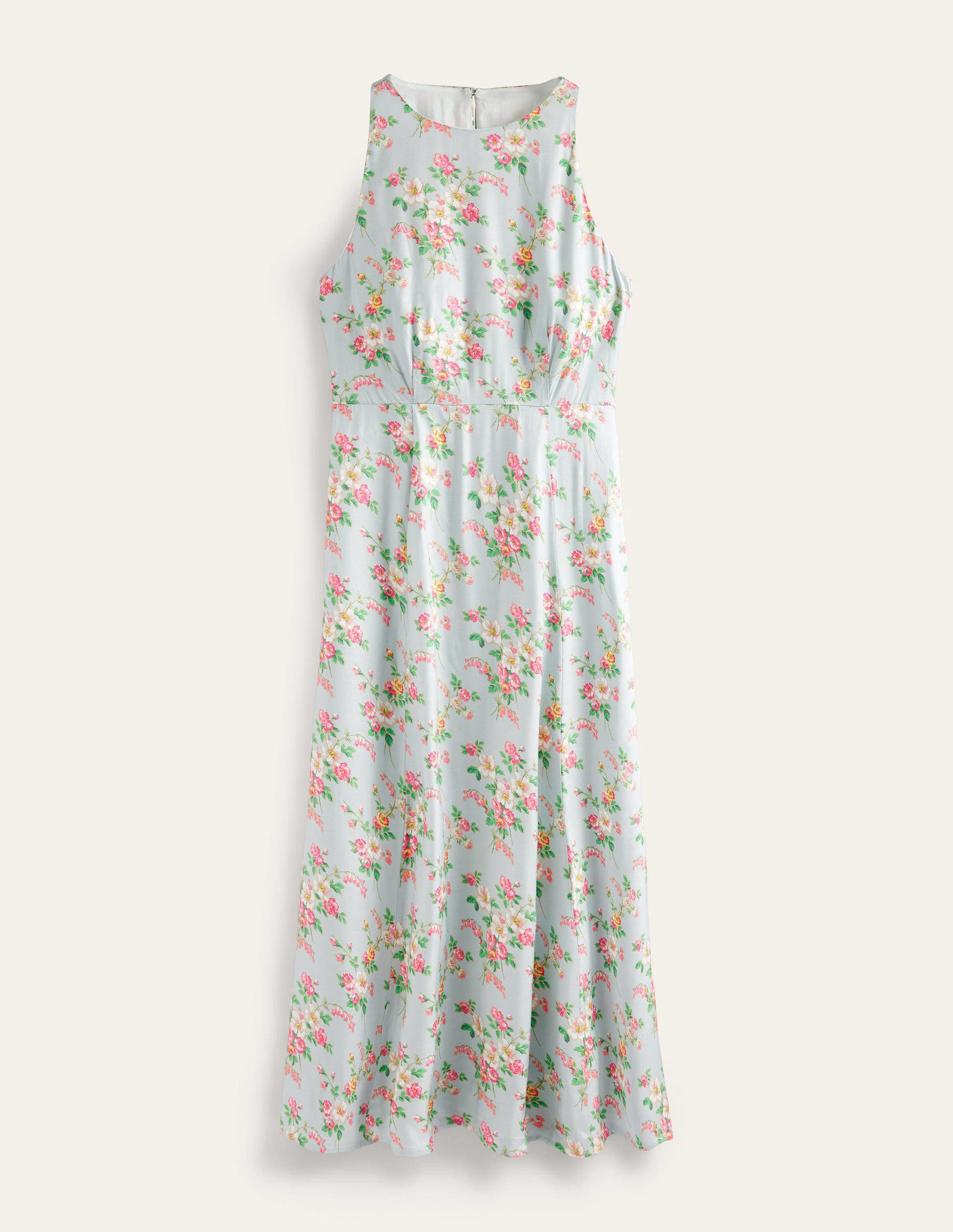 Fit-and-Flare Midi Dress-Pale Green, Vintage Floral-6