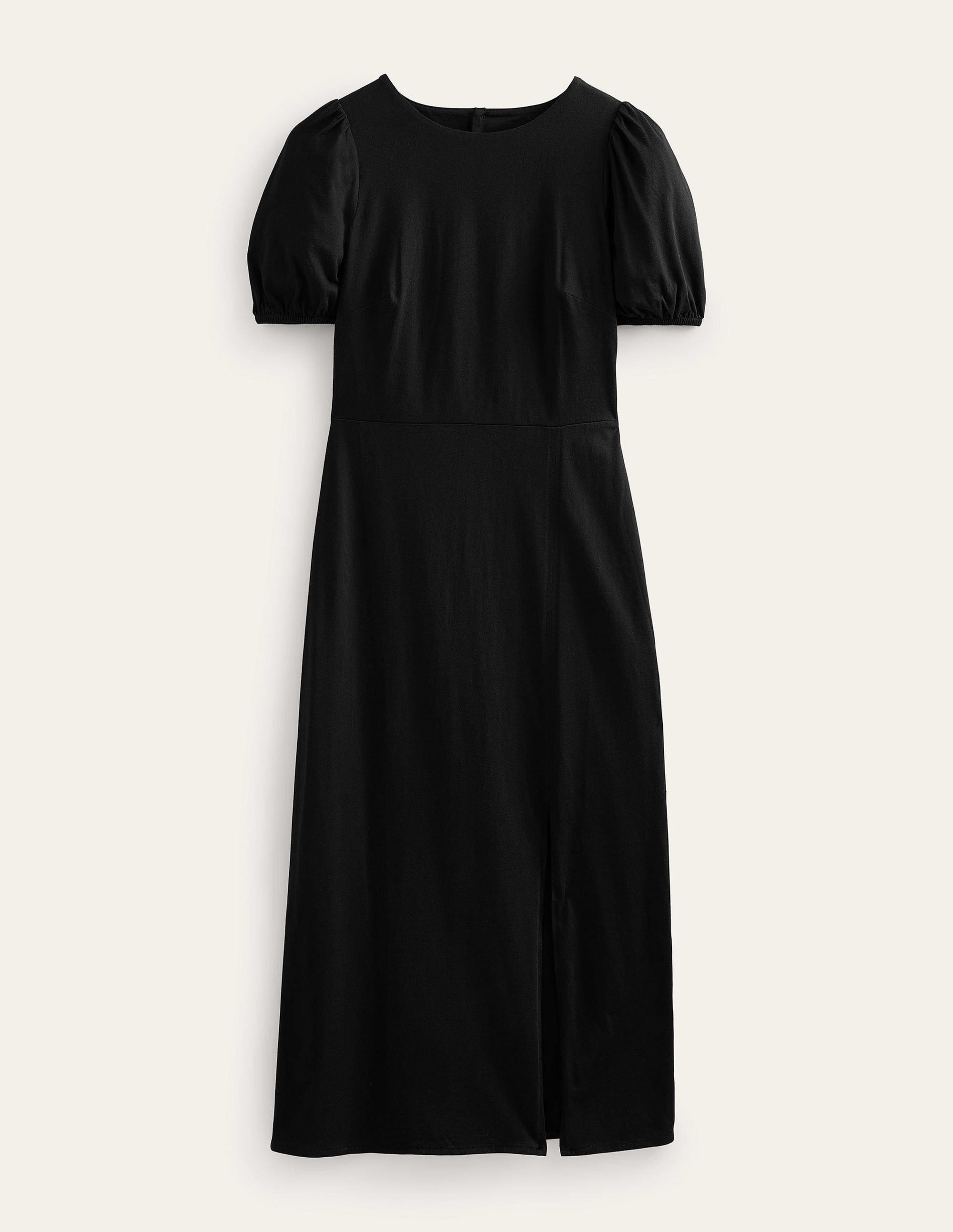 Back Detail Jersey Midi Dress-Black - Image 5