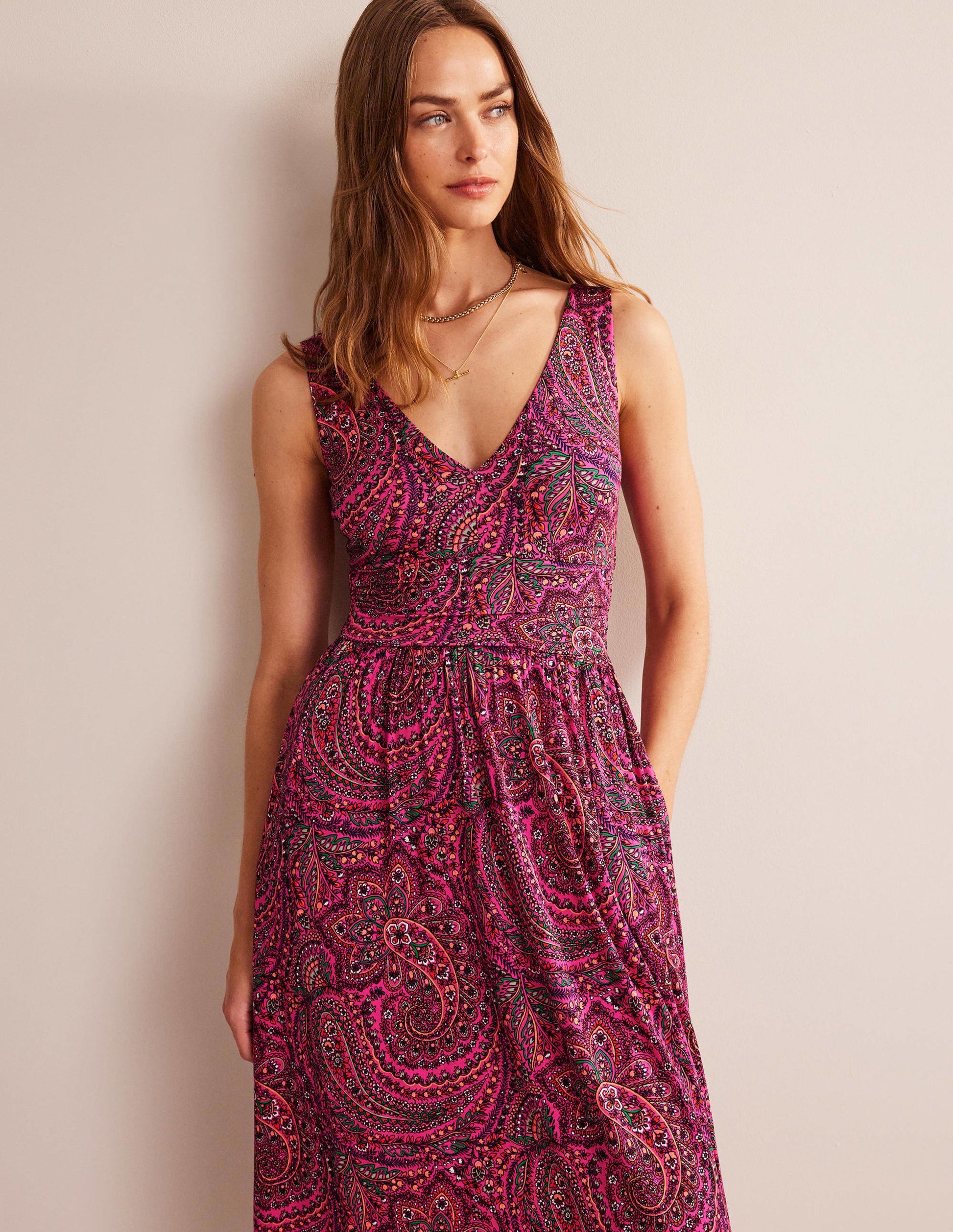 Sleeveless Jersey Maxi Dress-Ultra Pink, Palace-4